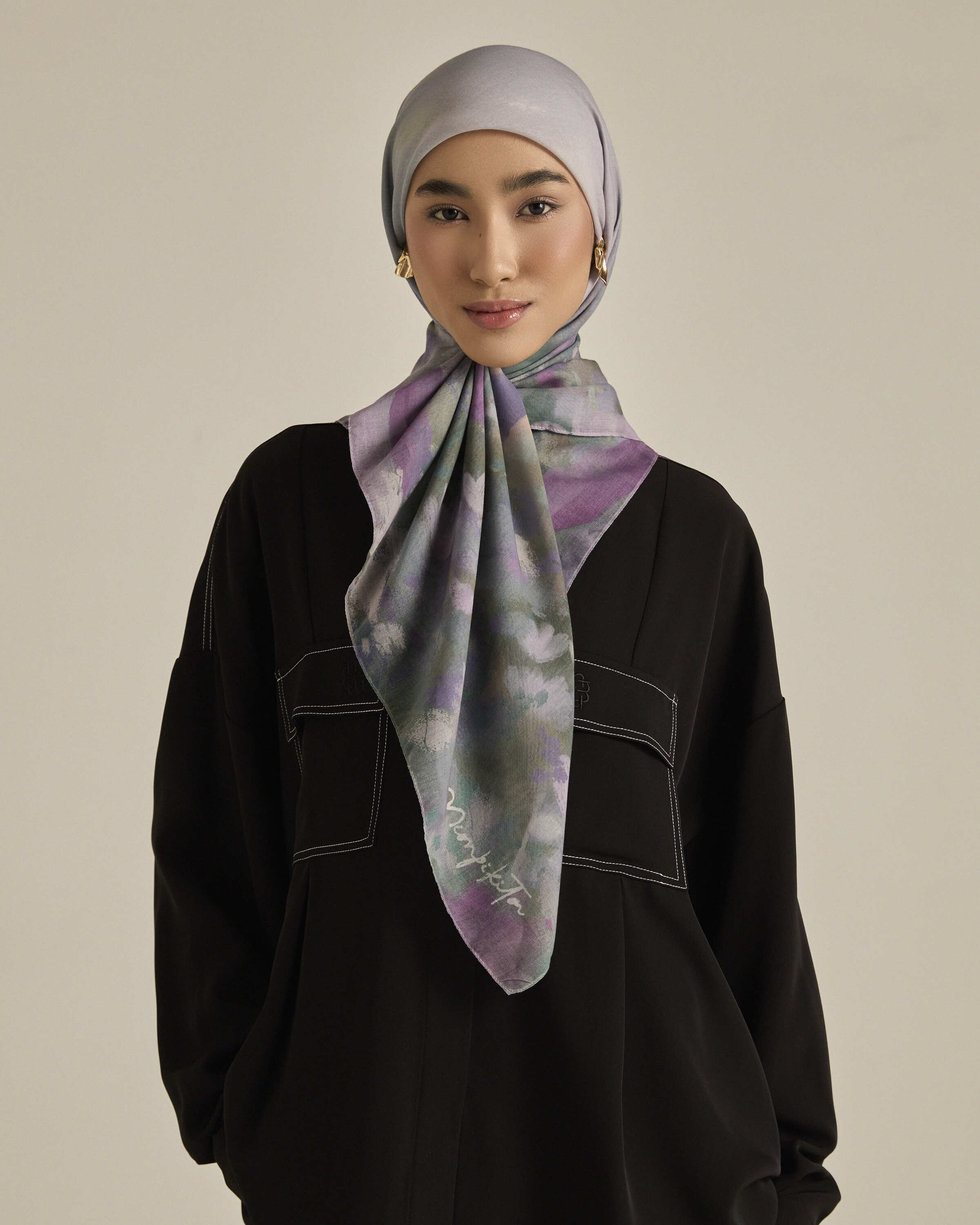 Ethereal Lavender Square Voile Scarf