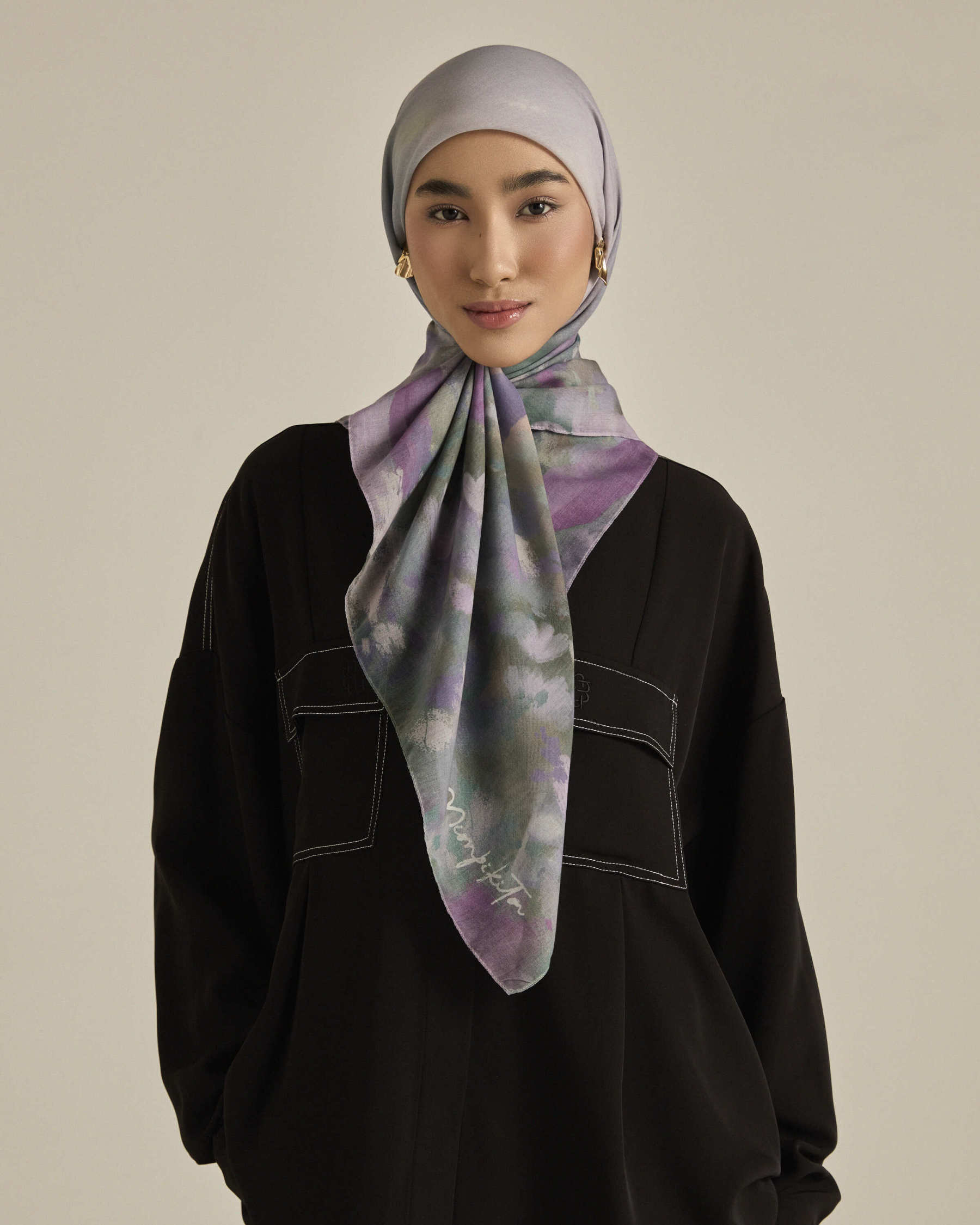 Ethereal Lavender Square Voile Scarf