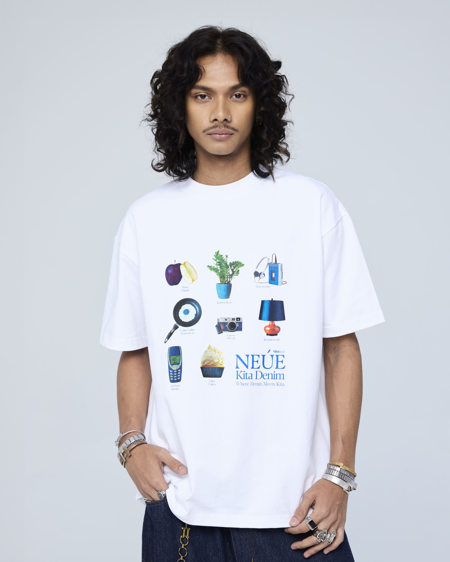 White Kita Denim Graphic T-Shirt