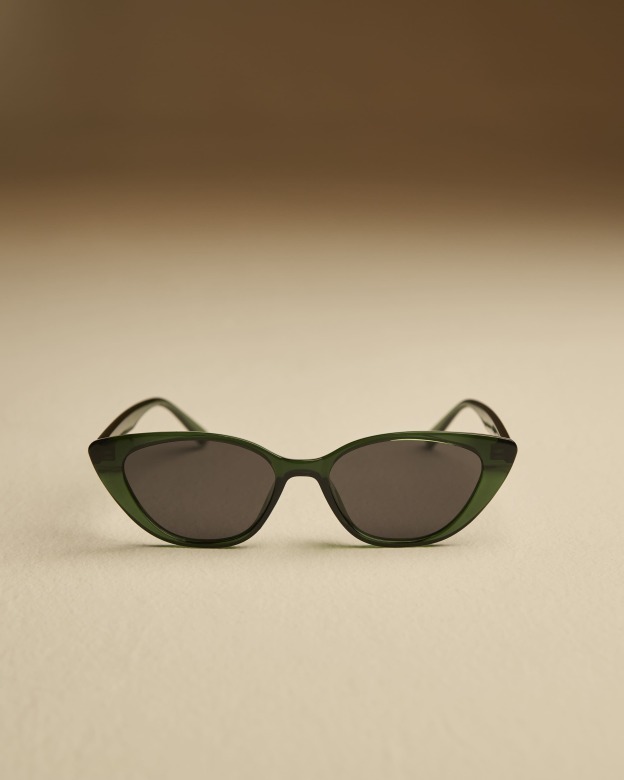 Dark Green Cat-Eye Sunglasses