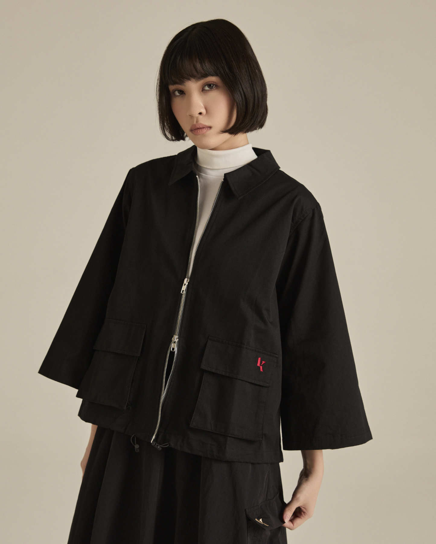 Black Double Zipper Jacket