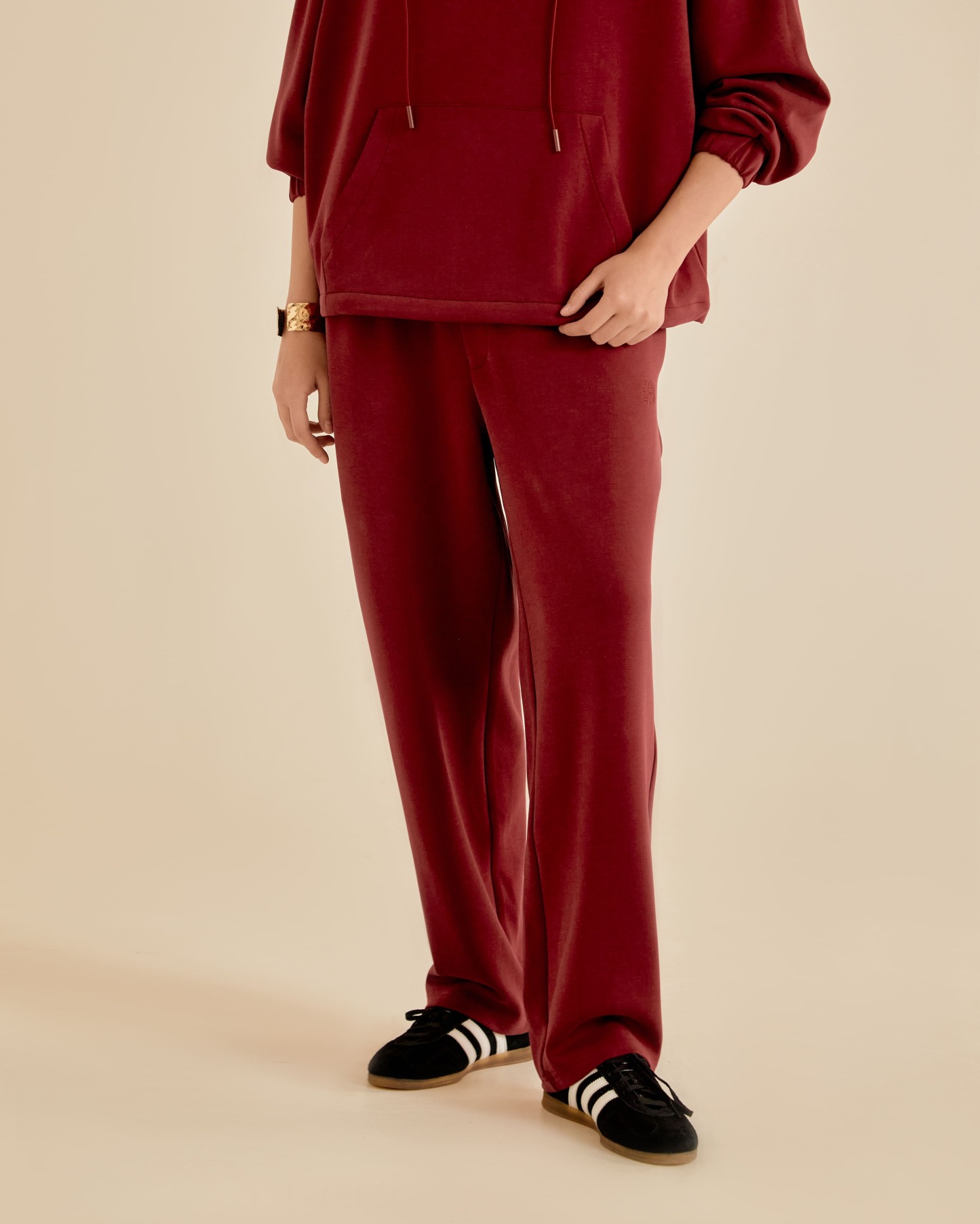 Jara Maroon Tapered Pants