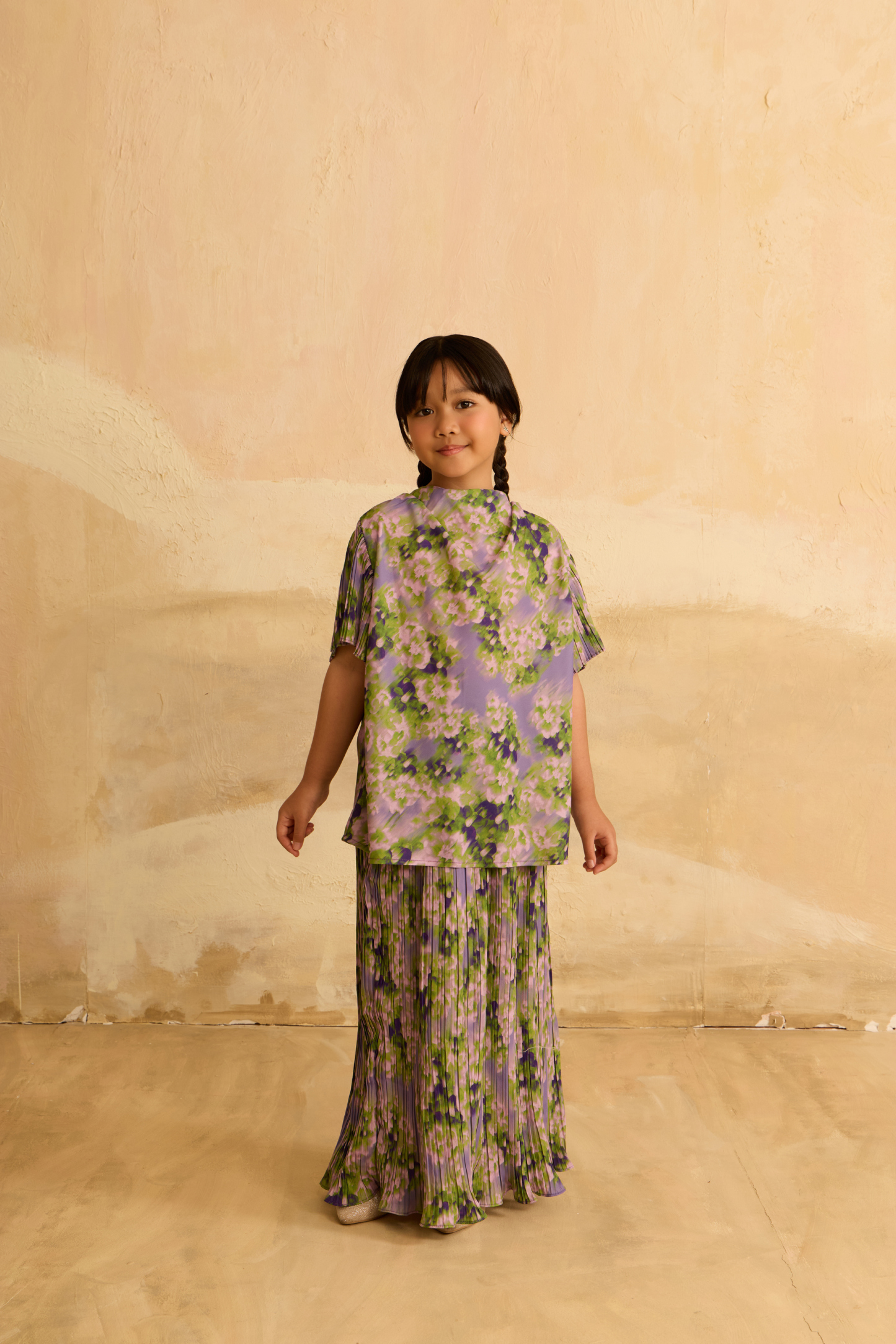 Mini Juwita Purple Draped Kurung