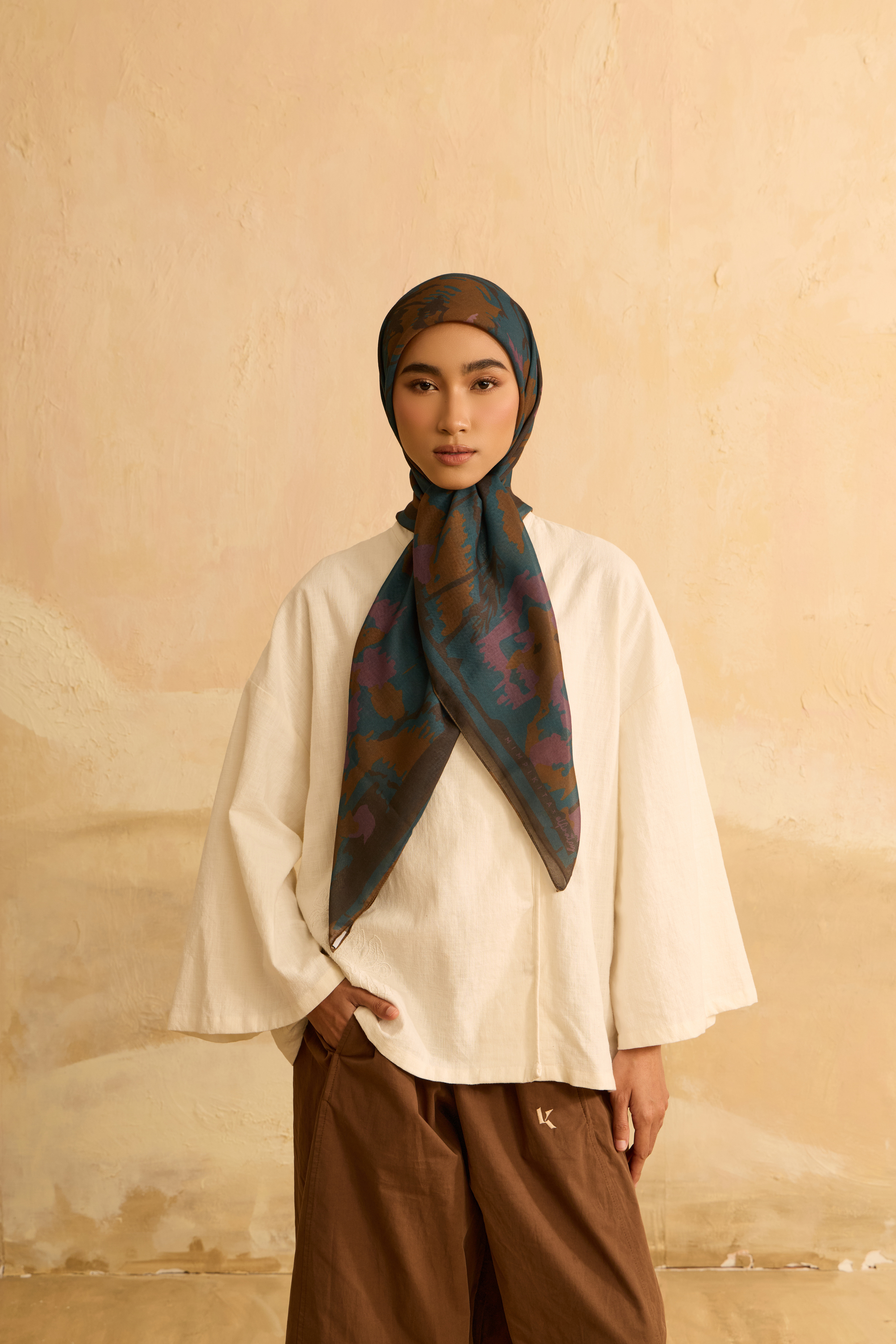Mimpikita X Elfira Loy Frida Teal Square Voile Scarf