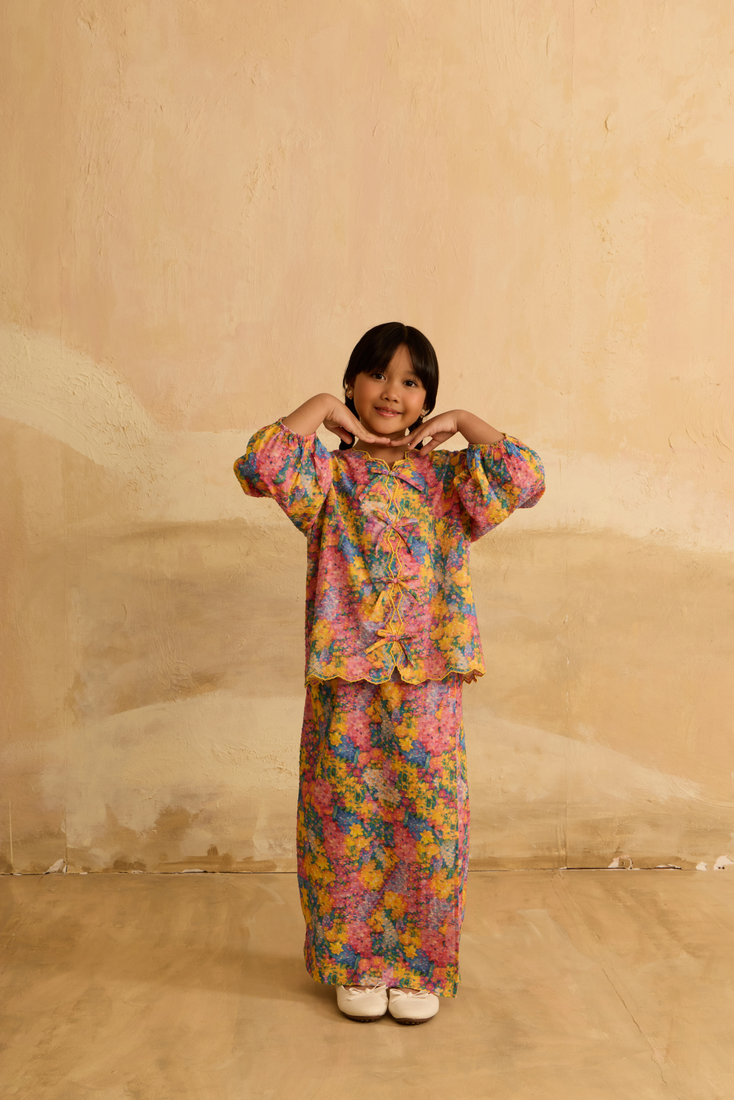 Mini Julia Yellow Flora Lace Kebaya