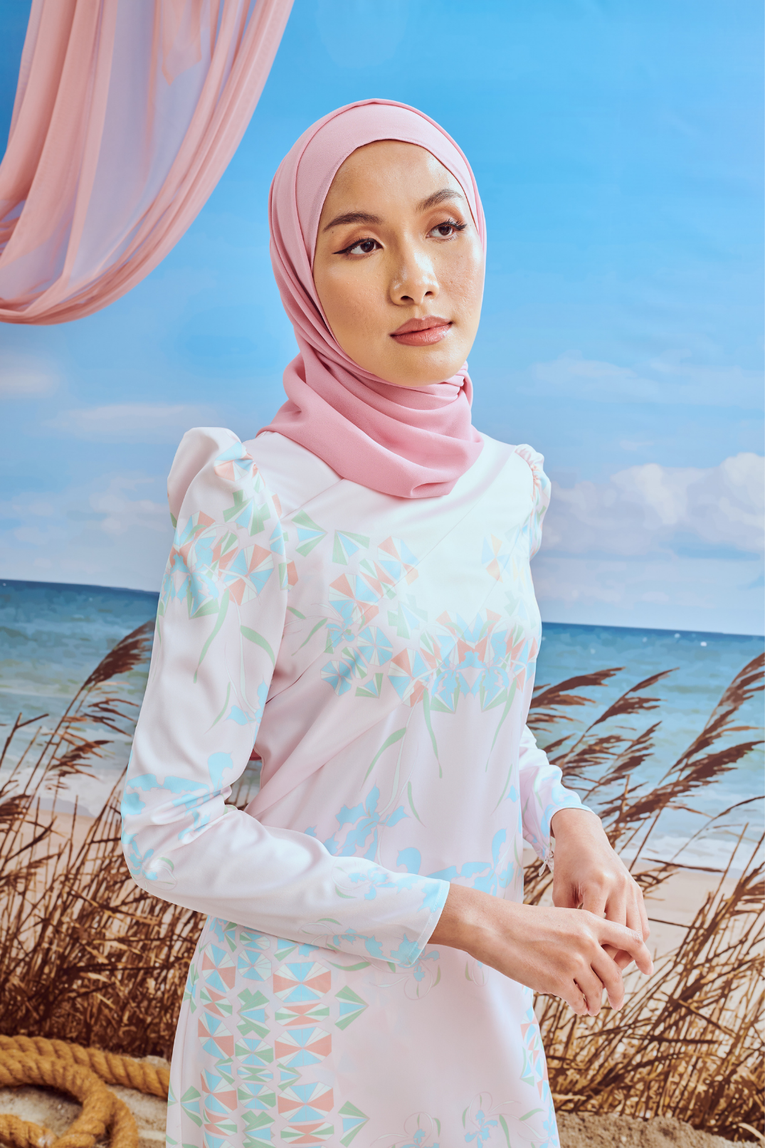 Orissa Blush Pink Long Kurung