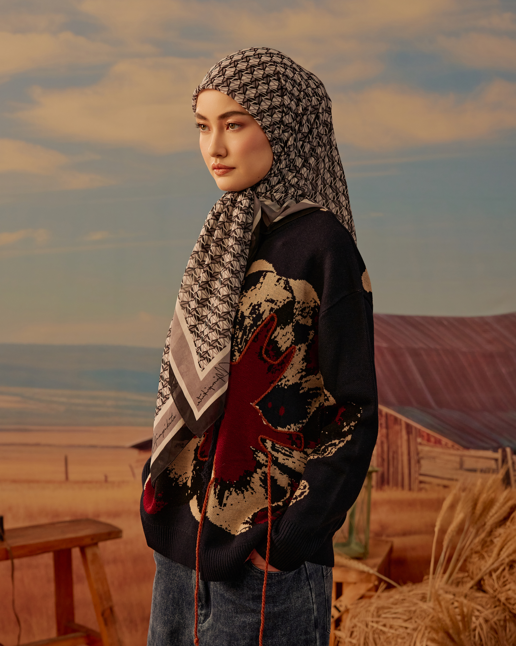 Arica Square Voile Scarf