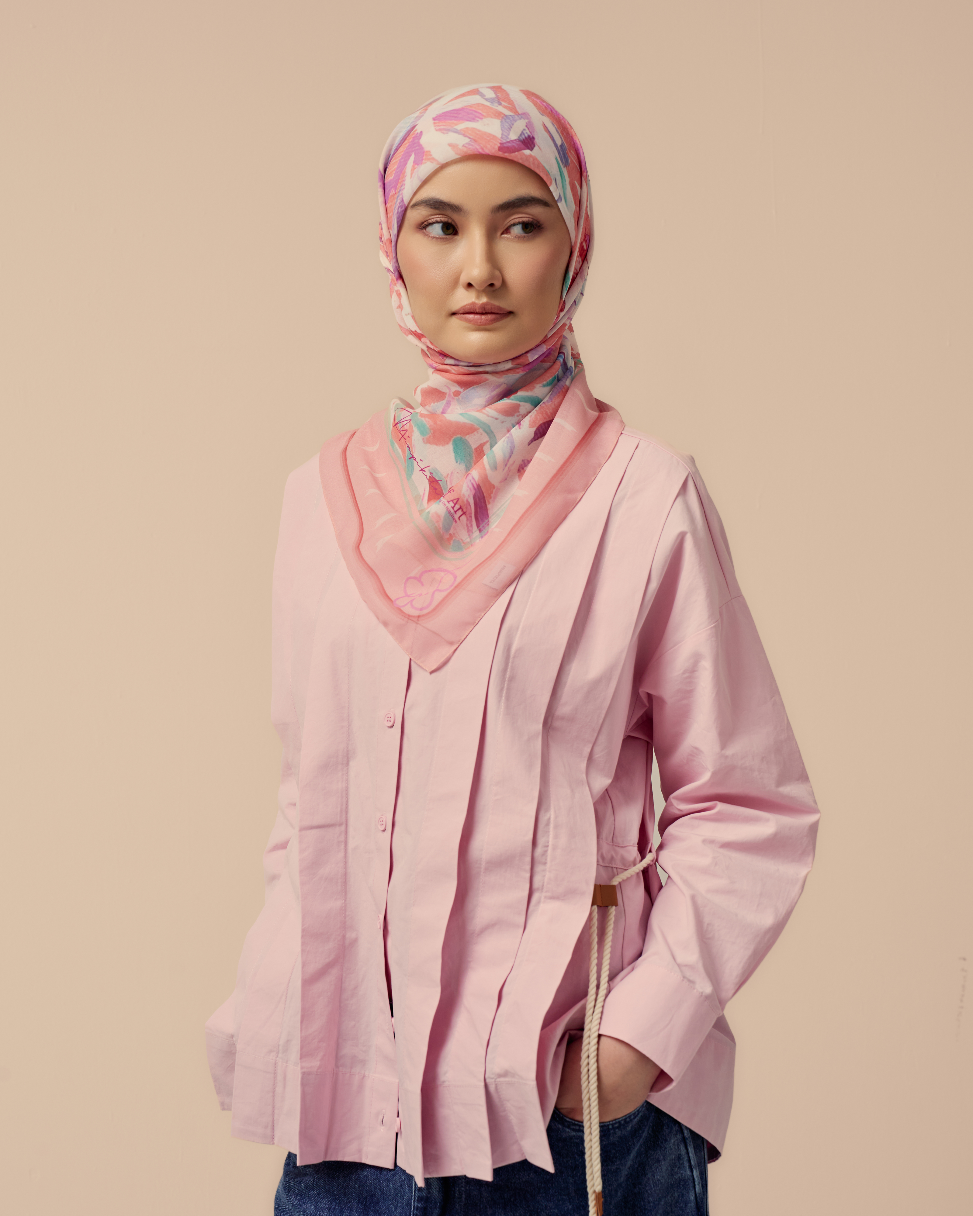 Mimpikita x Pip Of Art "She Blooms" Square Voile Scarf