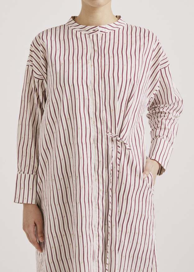 Ayva White-Maroon Printed Long Dress