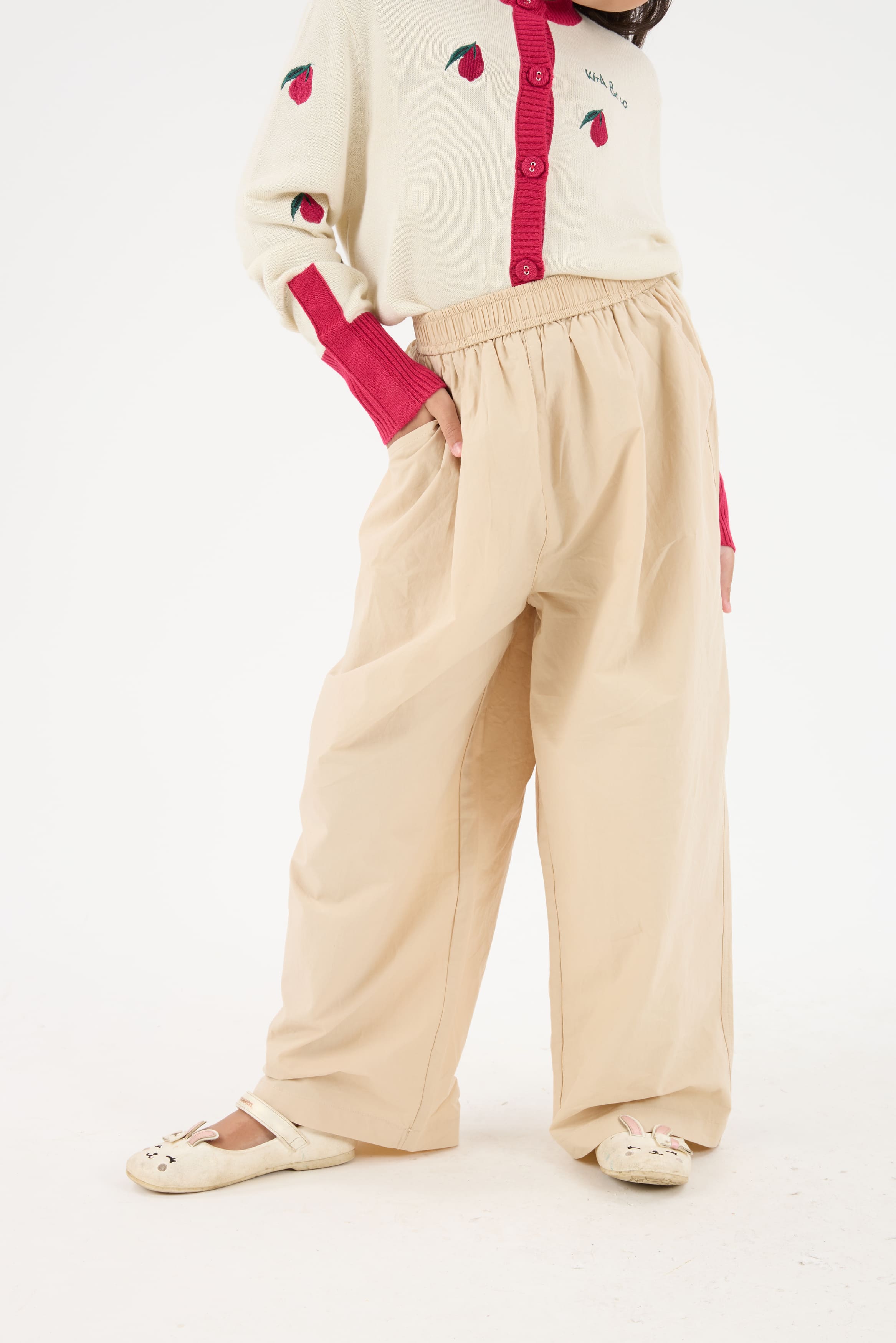 Aman Light Khaki Mini Baggy Pants