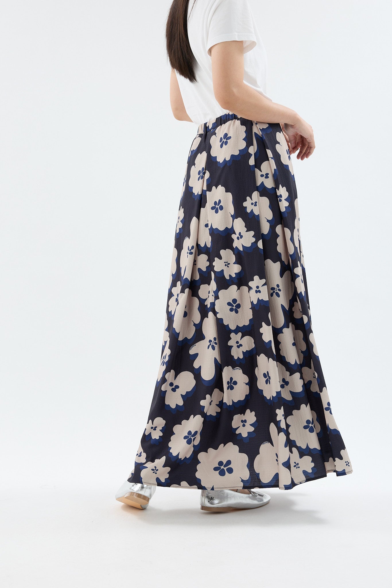 Fiora Black Printed Flare Skirt