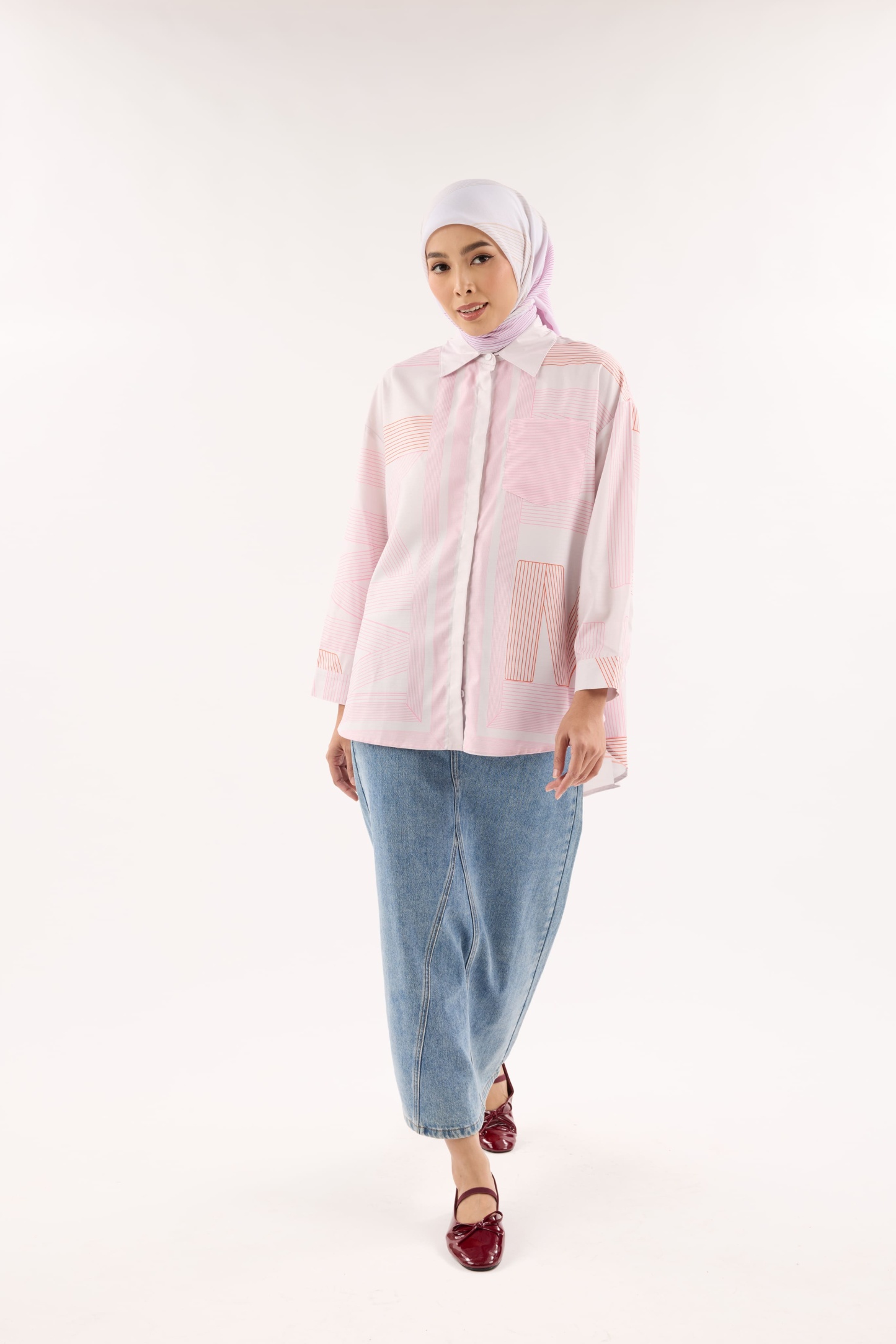 Avery Cotton Candy Printed Oversized Shirt