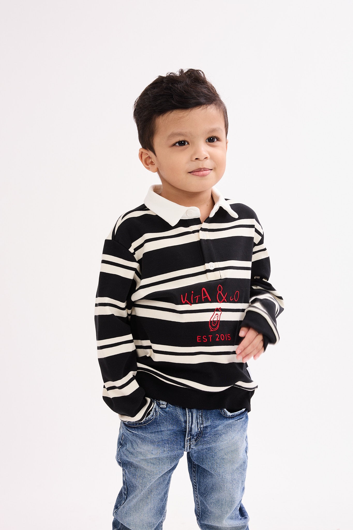 Papaya Black Mini Polo Shirt - Kids