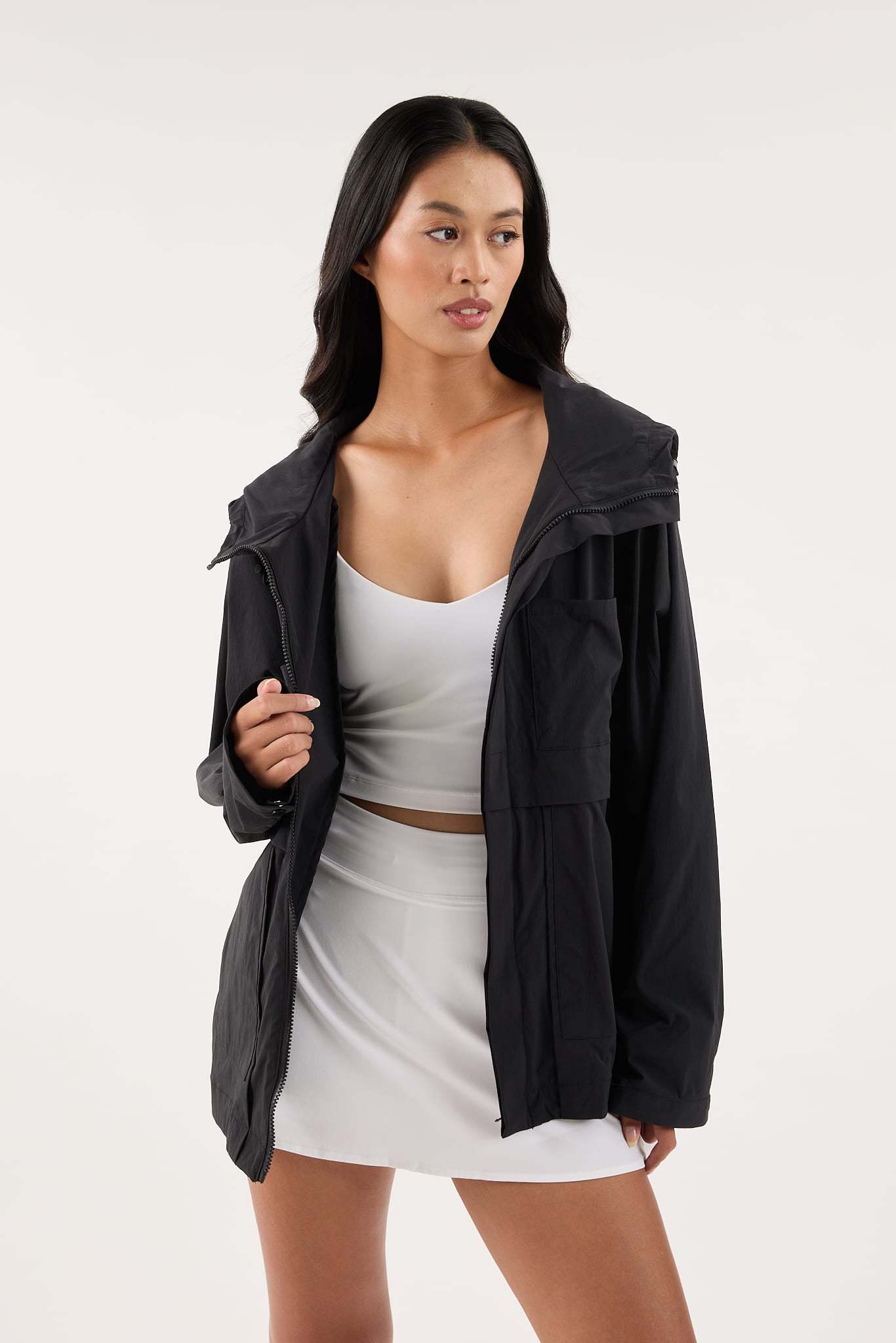 Jet Black Parka Jacket