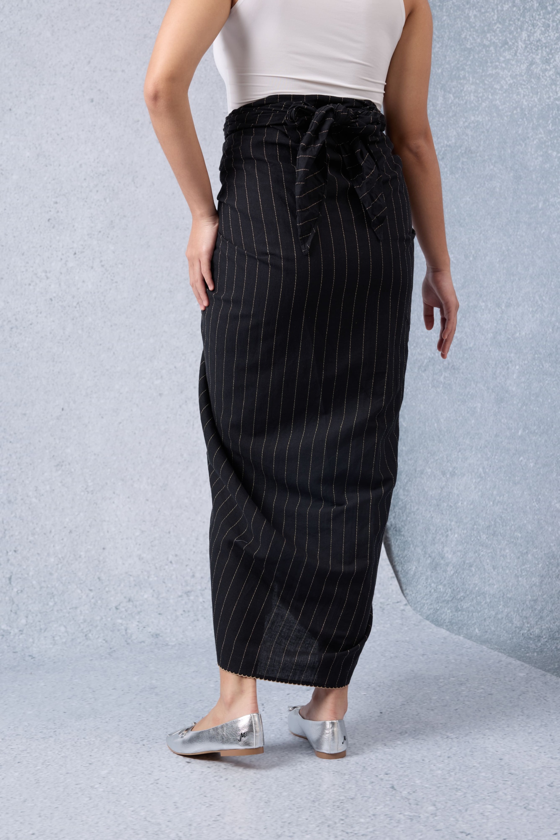 Suka Black Printed Pareo Skirt
