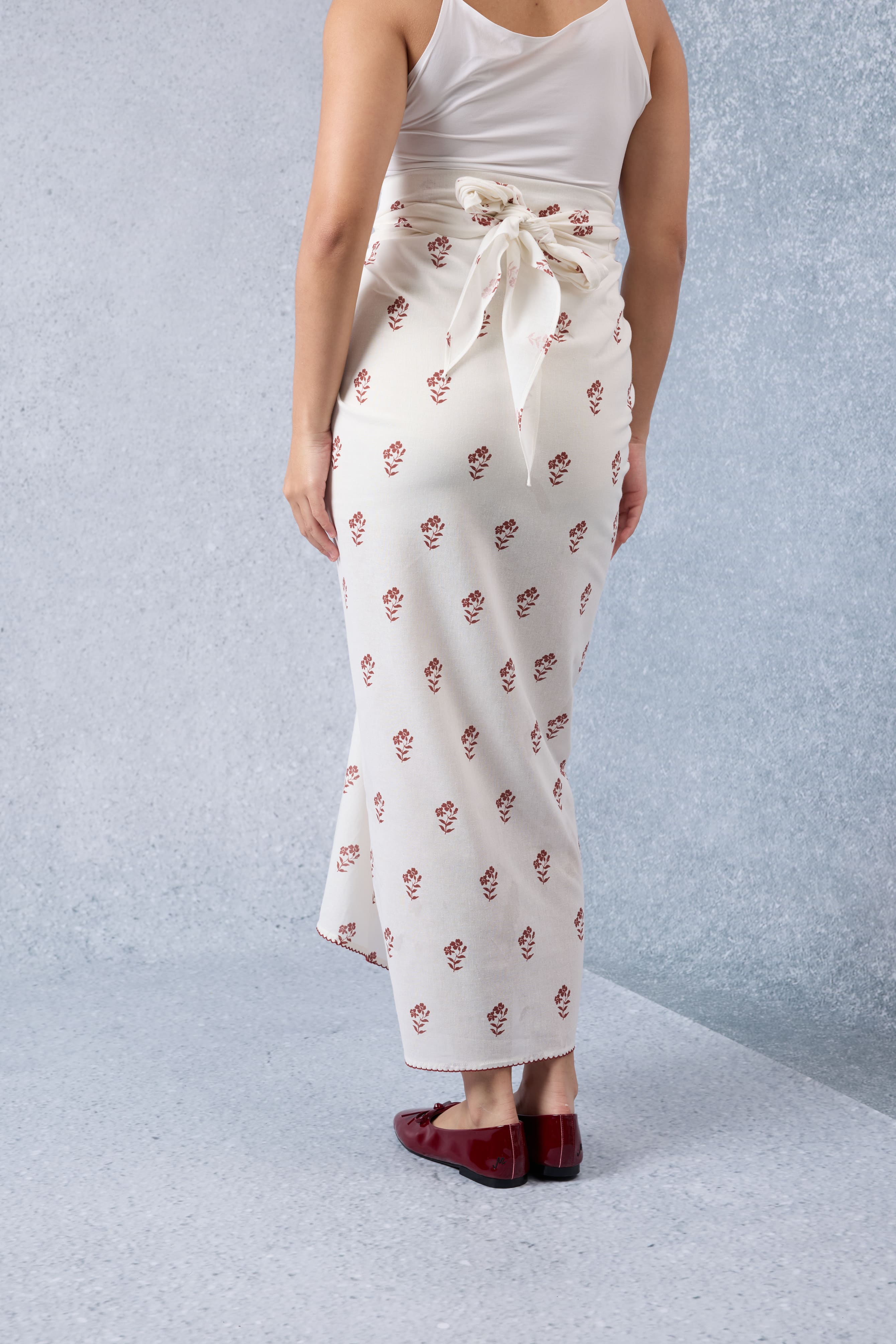 Suka Maroon Printed Pareo Skirt