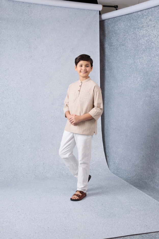 Jiwa Warm Nude Mini Striped Kurta