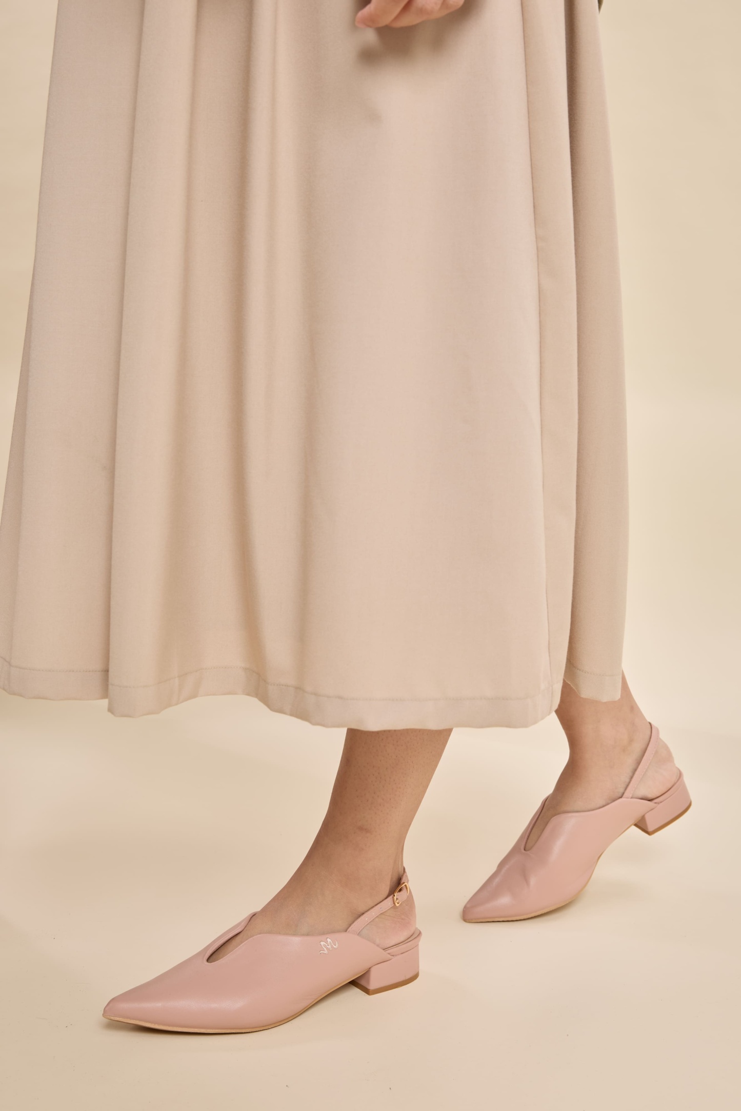 Huda Dusty Pink Low-Block Mules