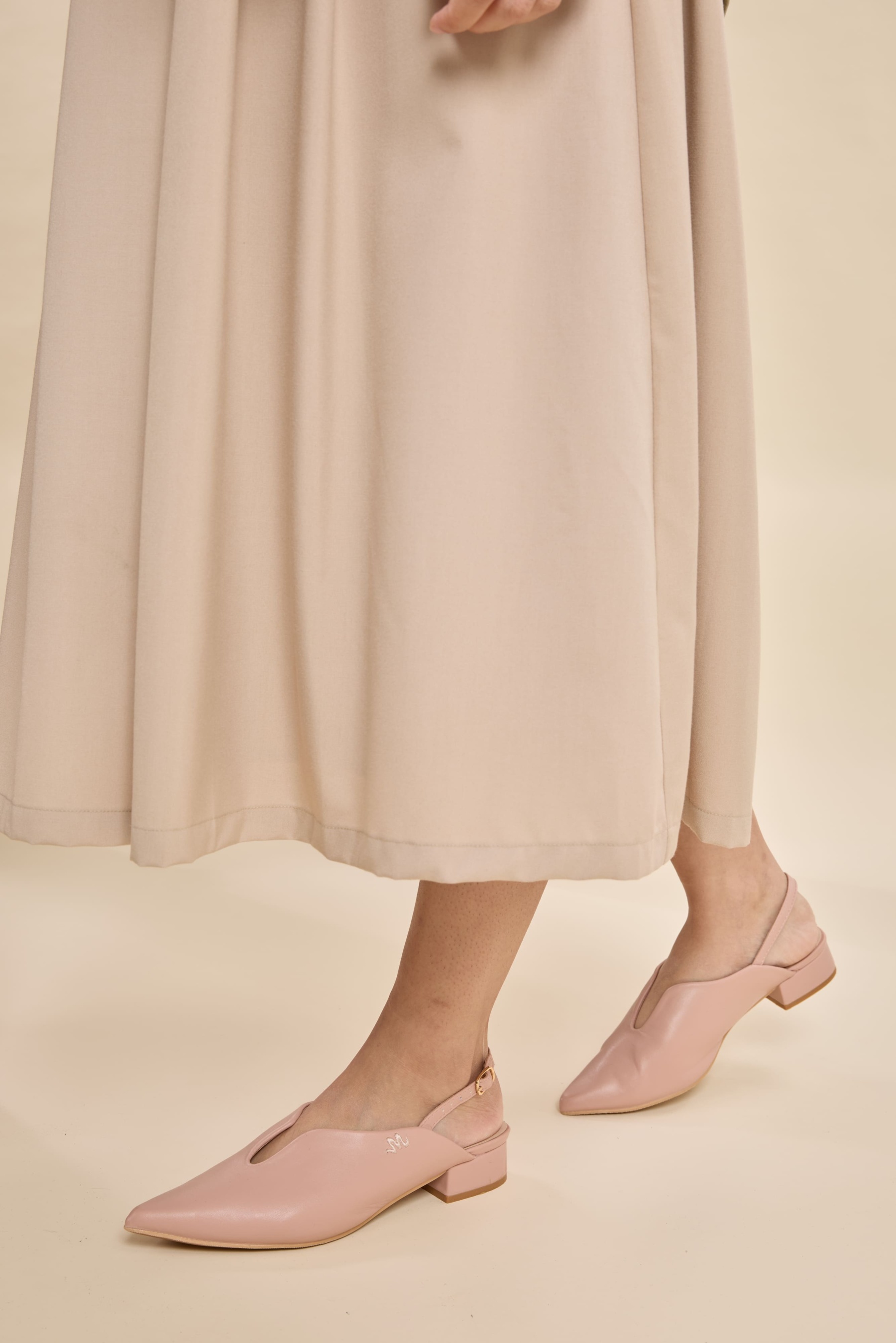 Huda Dusty Pink Low-Block Mules