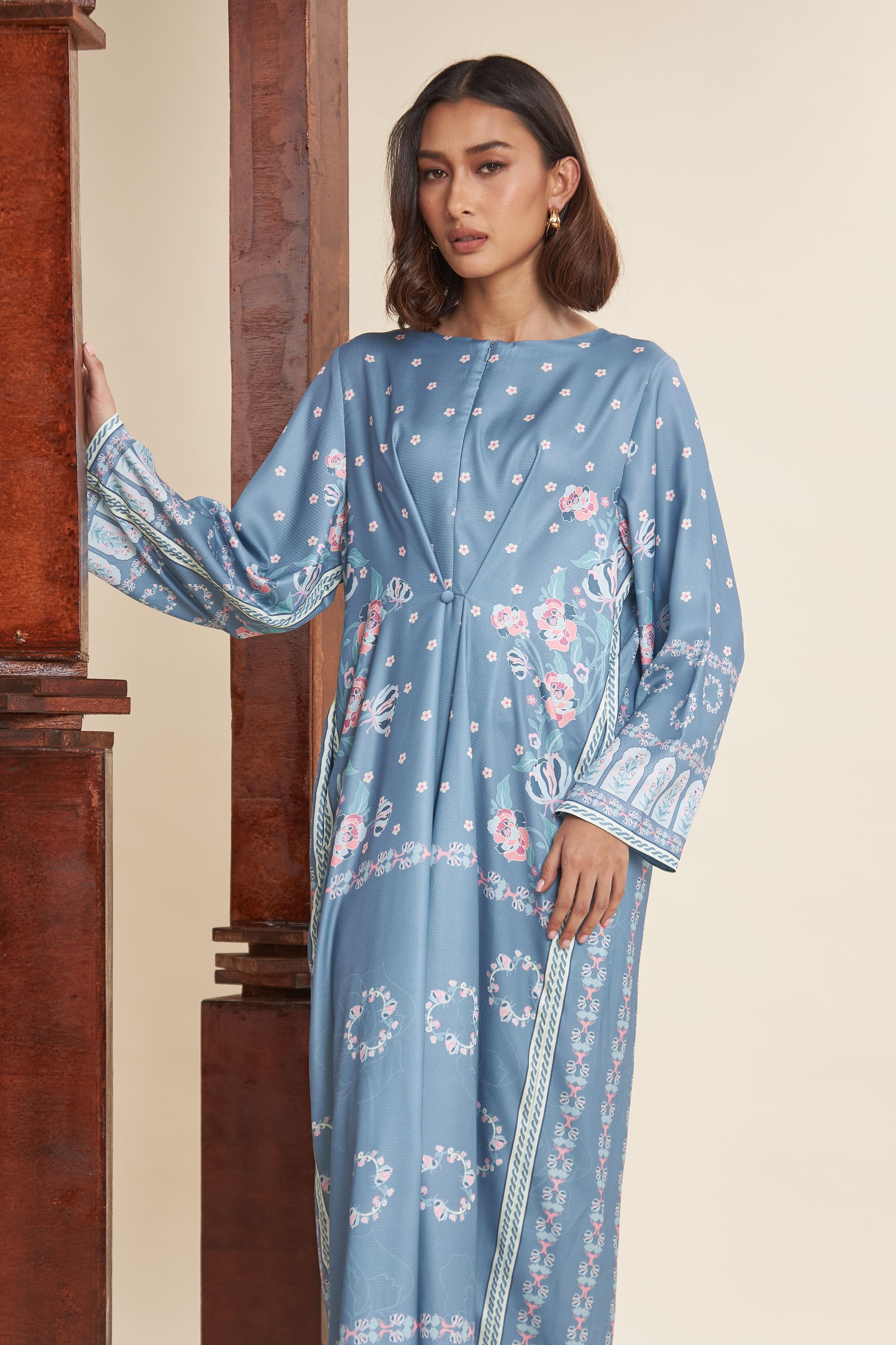Yaris Silver Blue Long Dress