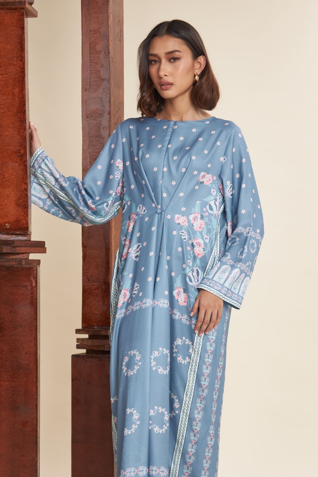 Yaris Silver Blue Long Dress