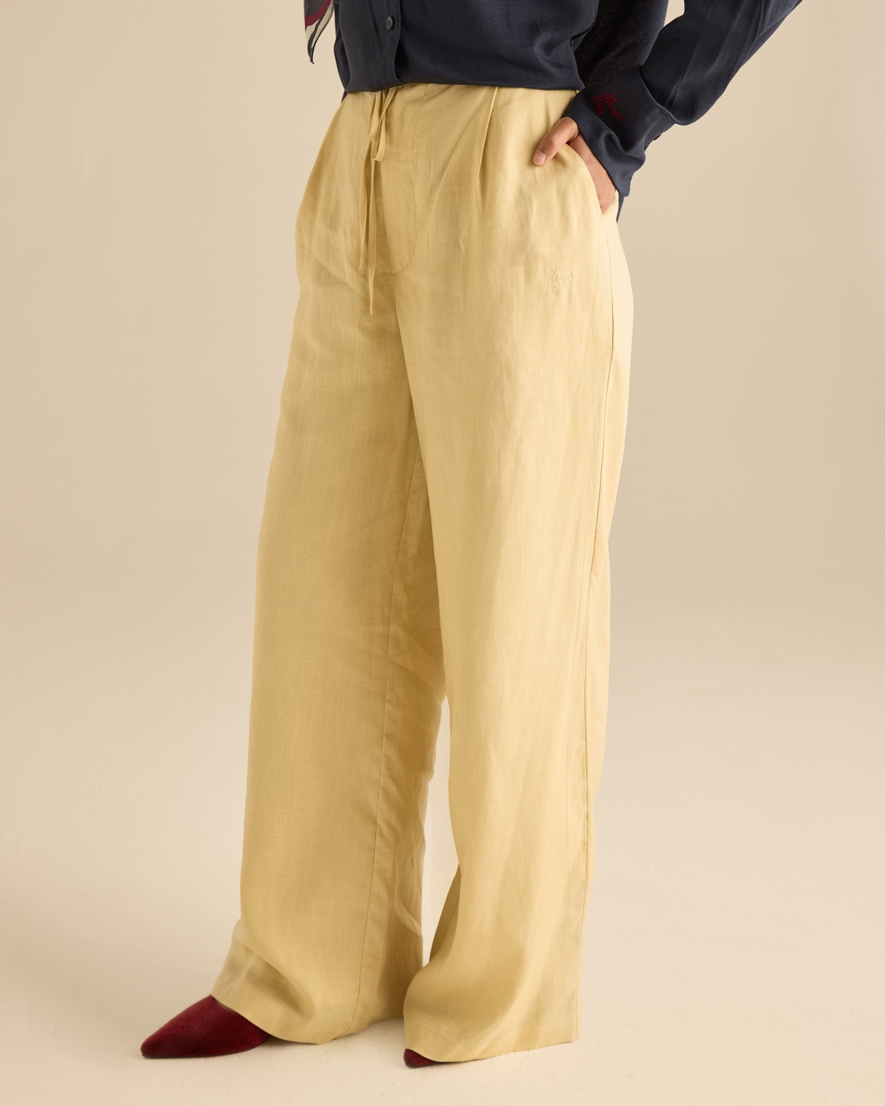 Calma Soft Yellow Linen Pants