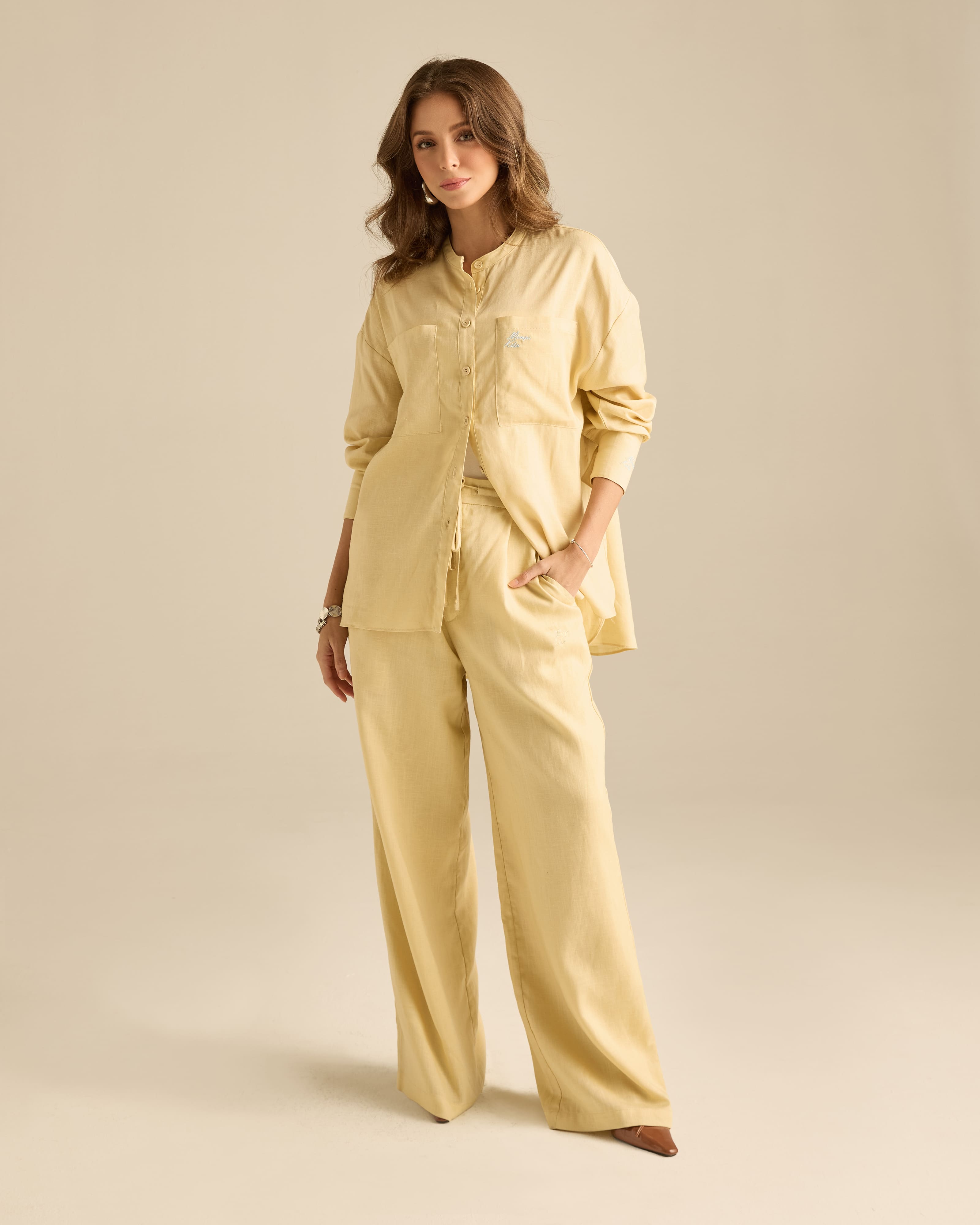 Mila Soft Yellow Linen Shirt