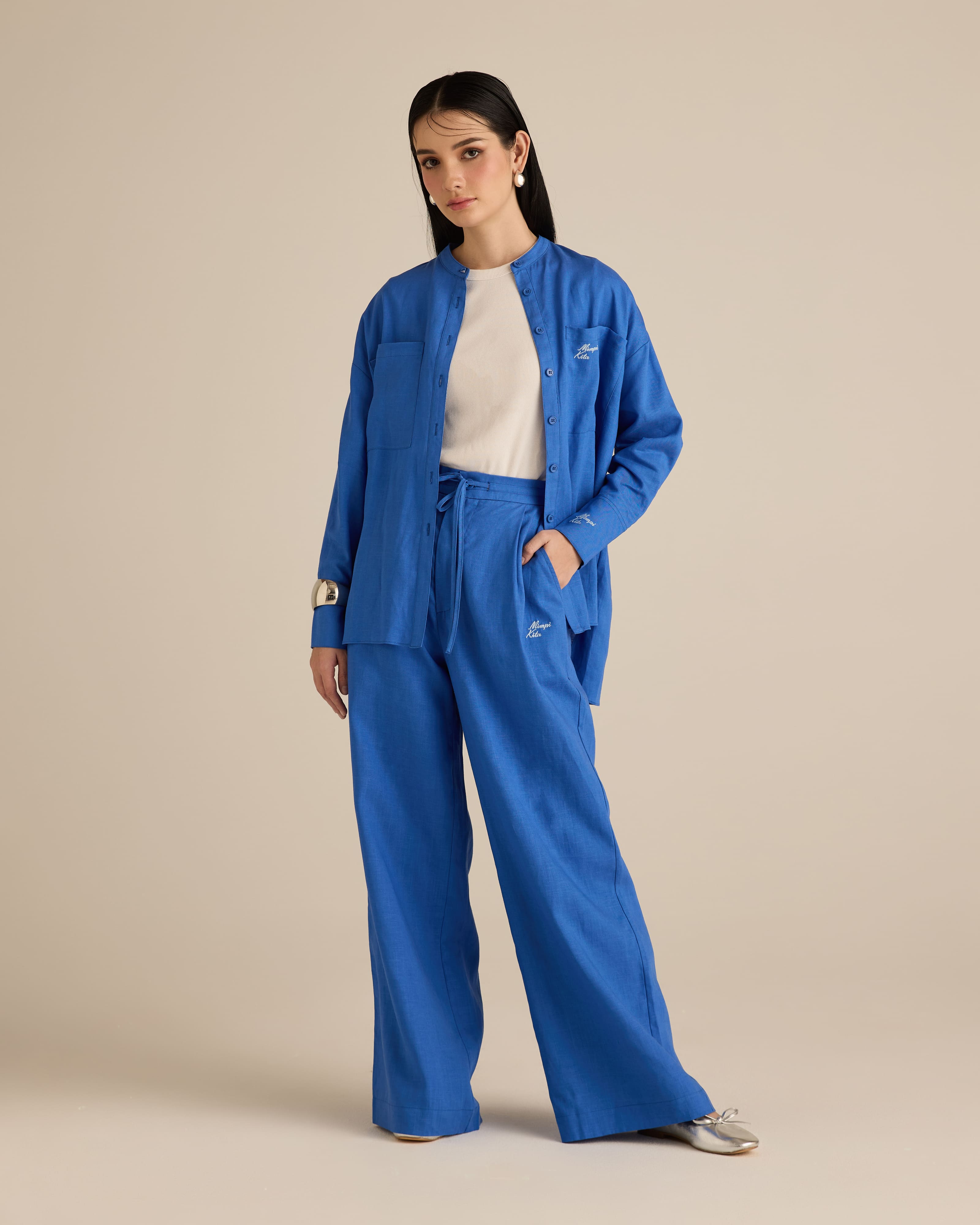 Mila Sonic Blue Linen Shirt