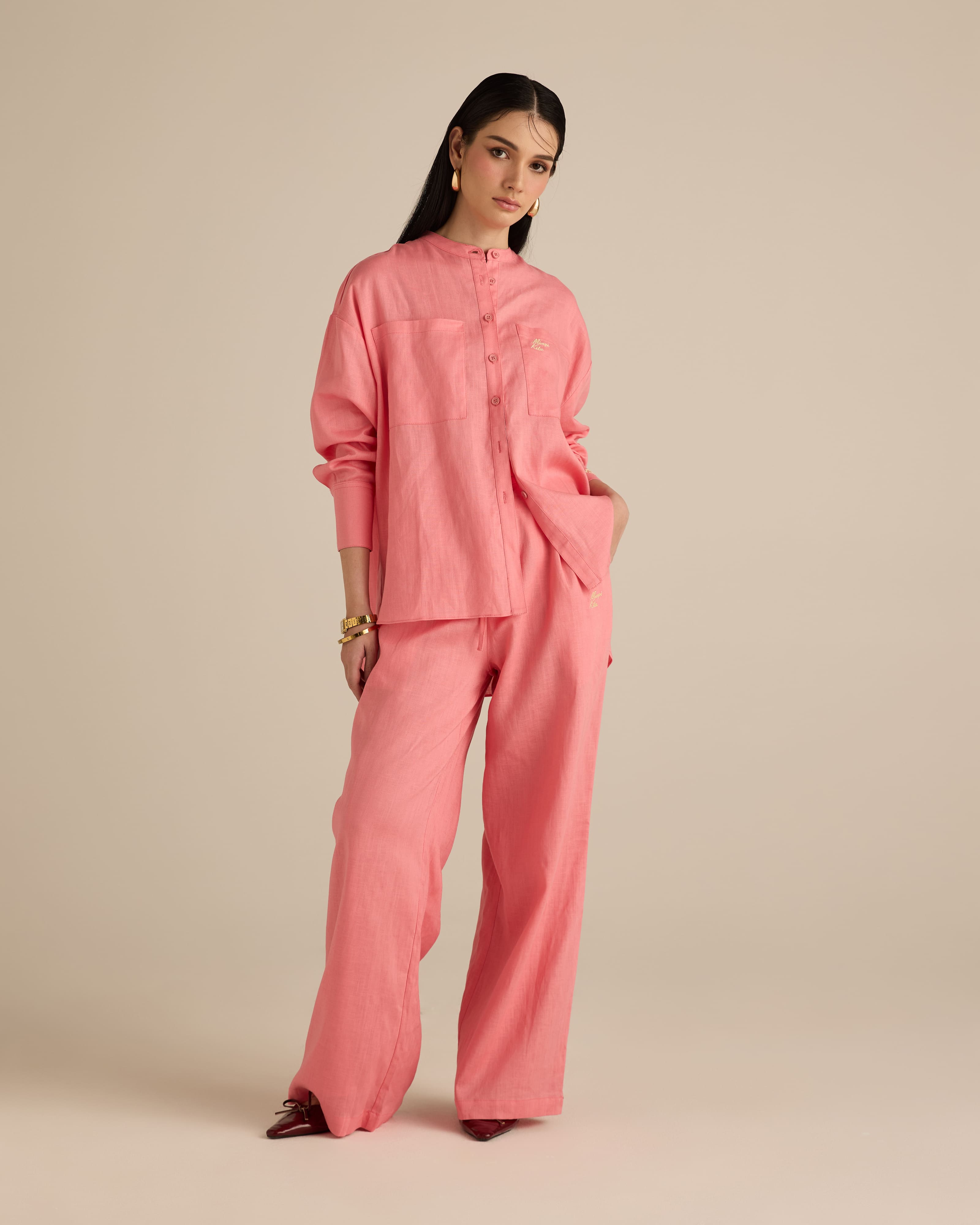Mila Rosy Pink Linen Shirt