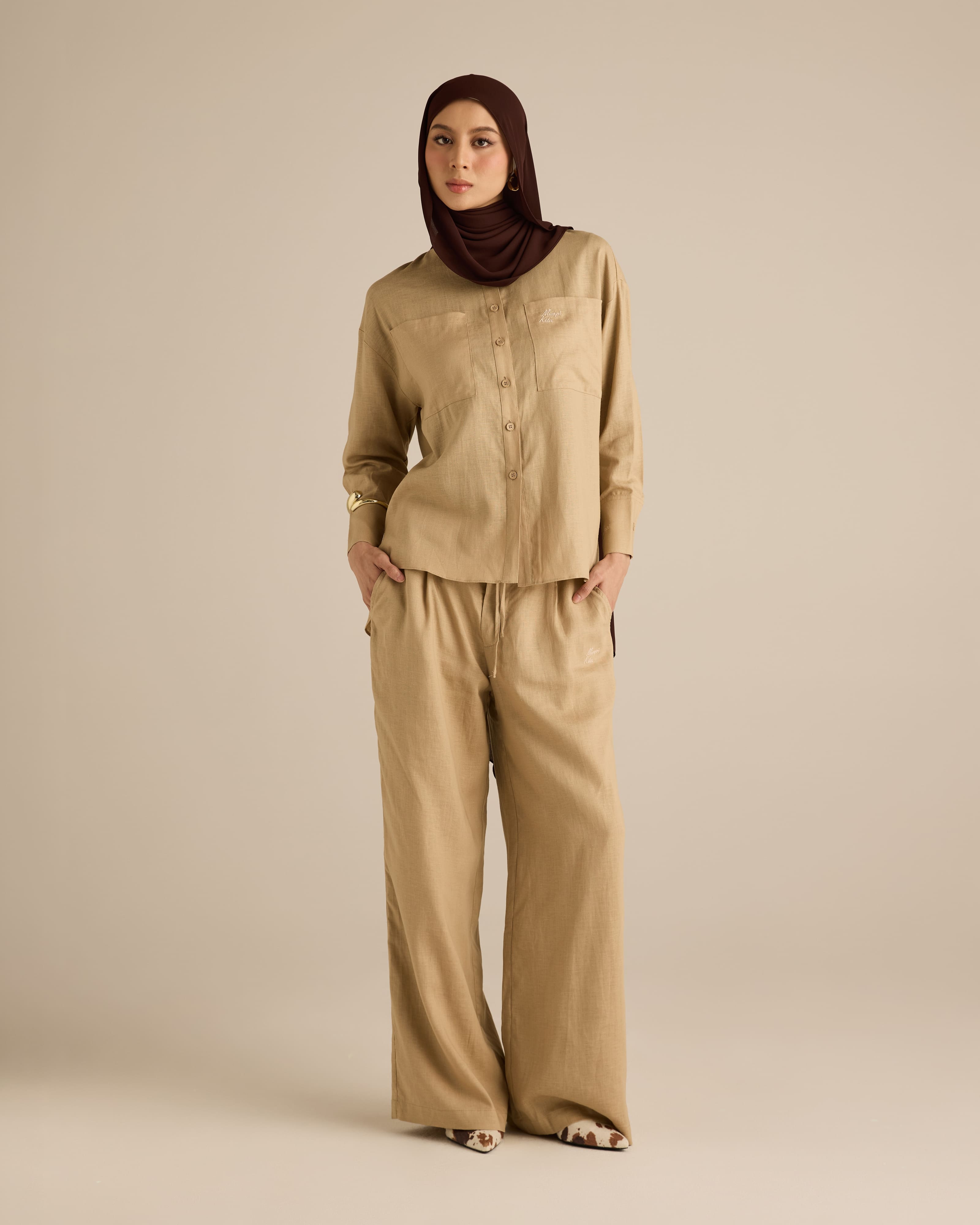 Mila Nude Linen Shirt