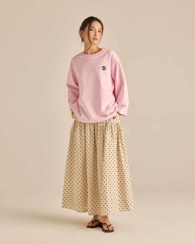 Kittie Khaki Polka Dot Skirt
