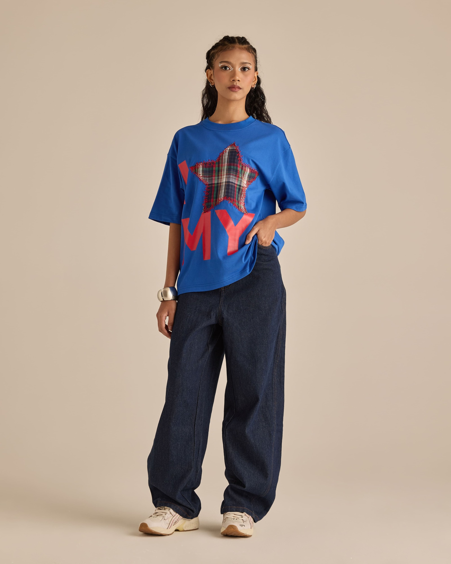 Warga Blue Graphic Short Sleeve T-Shirt