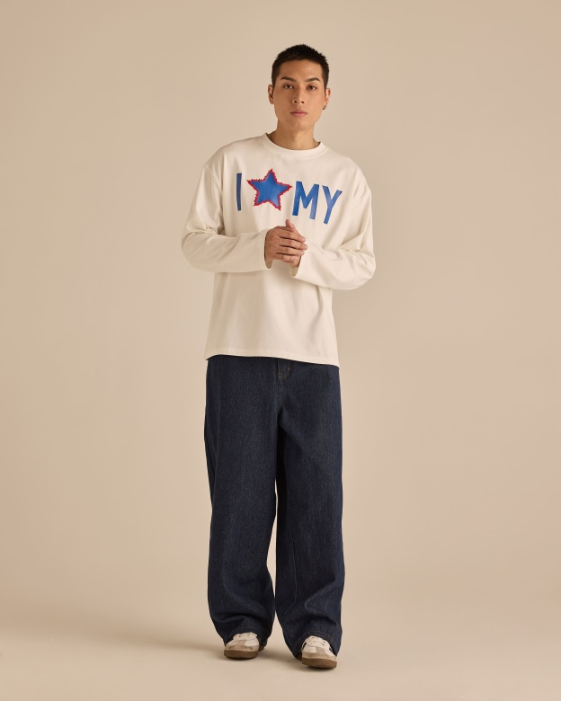 Warga White Graphic Long Sleeve T-Shirt
