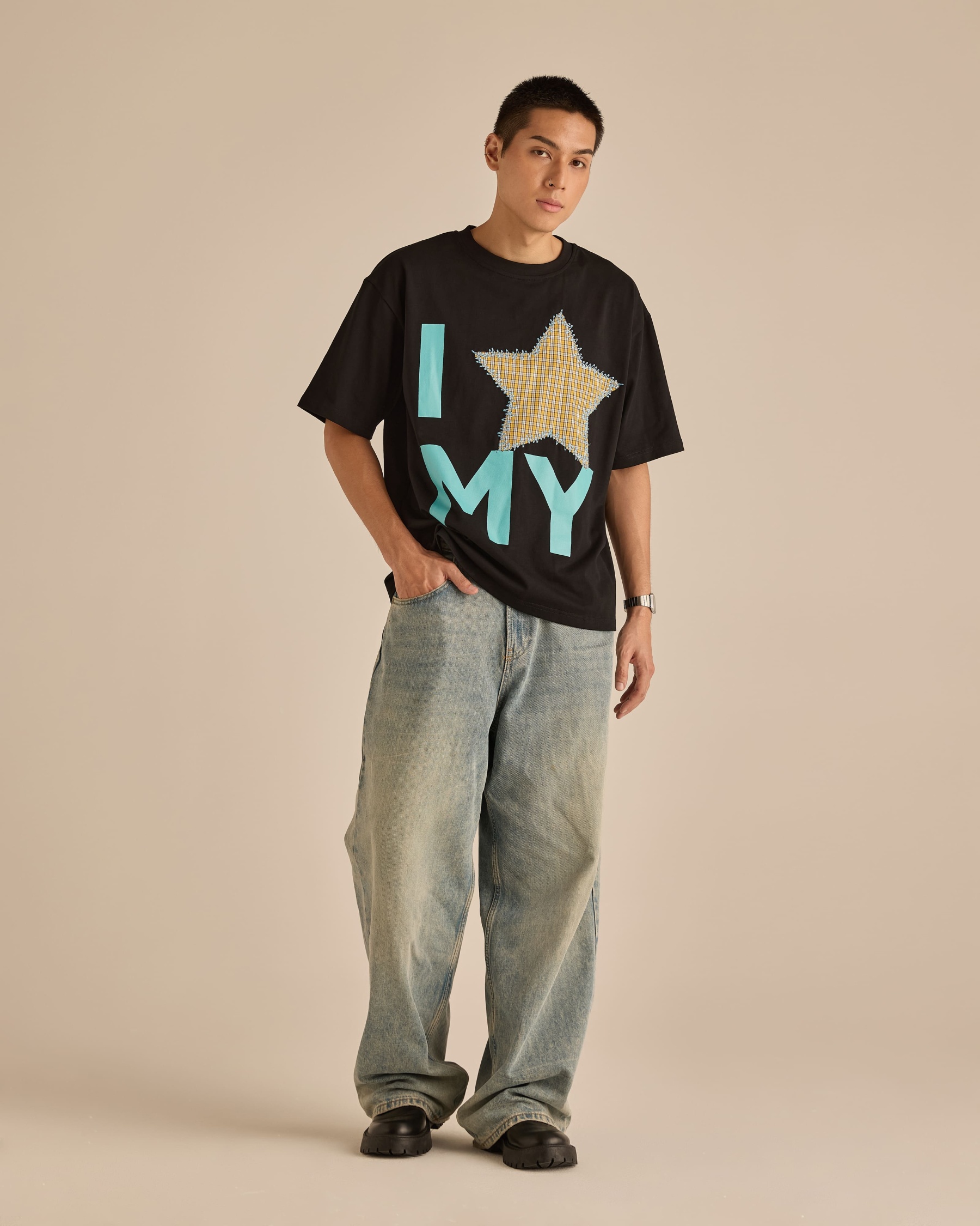 Warga Black Graphic Short Sleeve T-Shirt