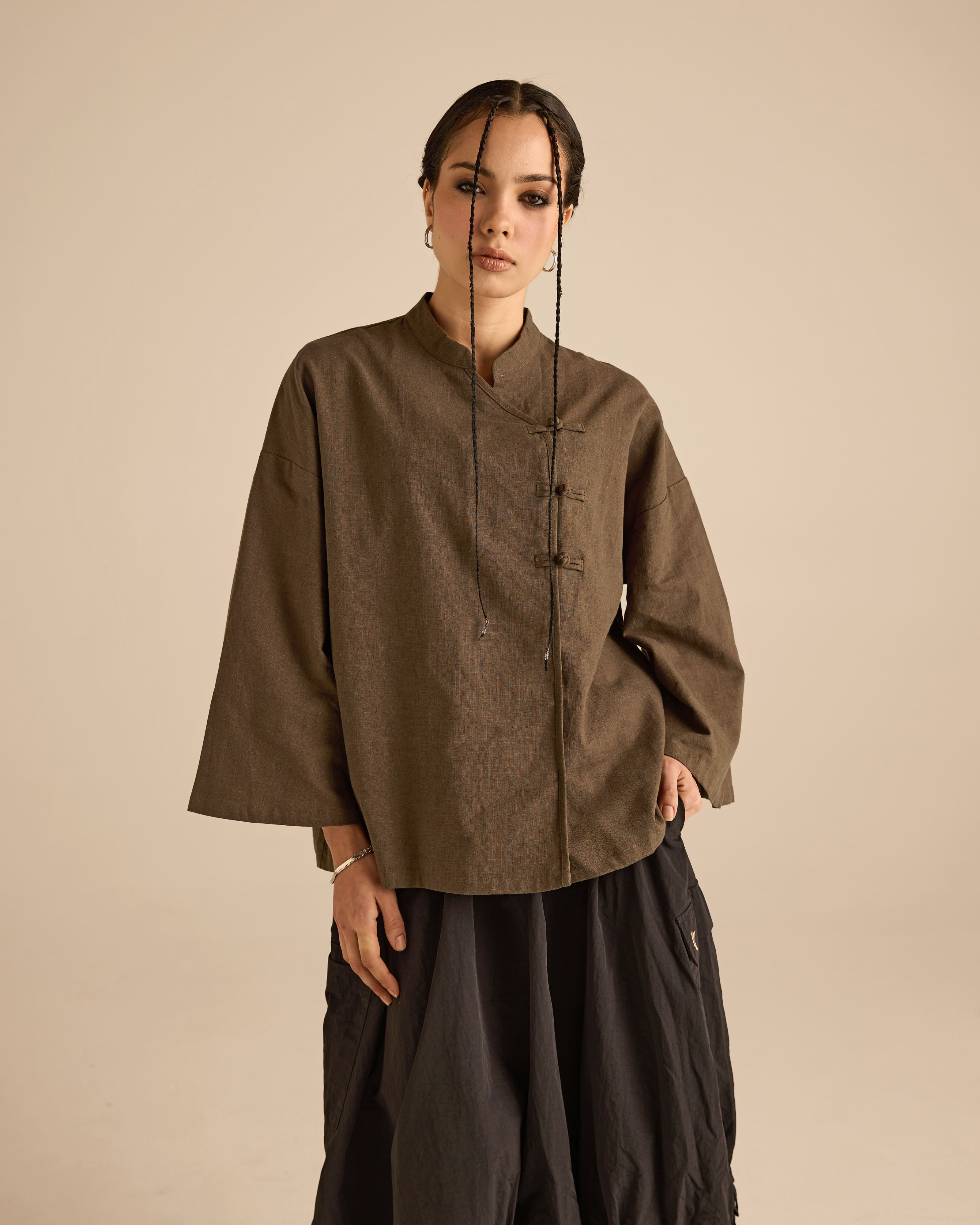 Nadra Olive Boxy Top