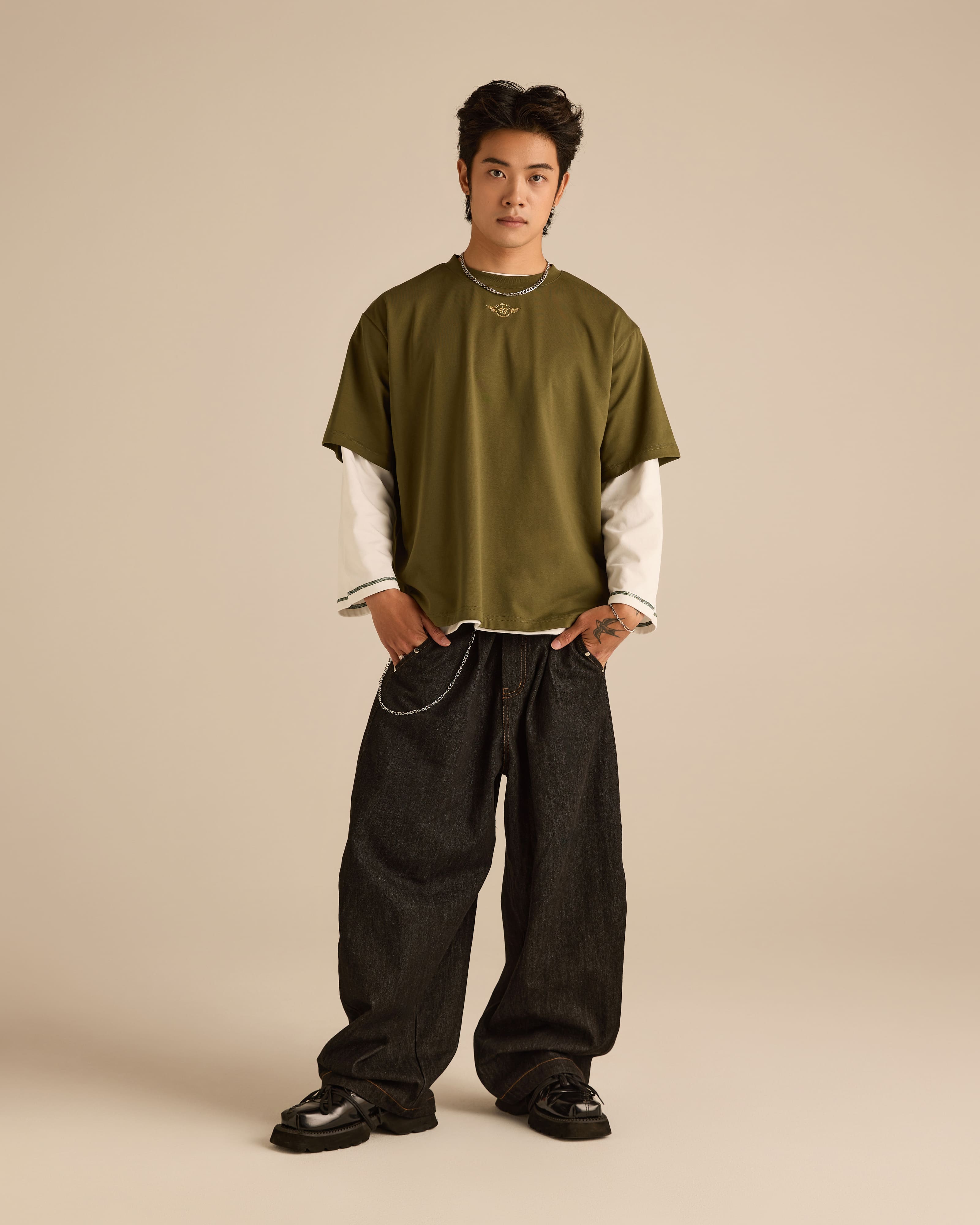 Roadster Olive Graphic Short Sleeve T-Shirt