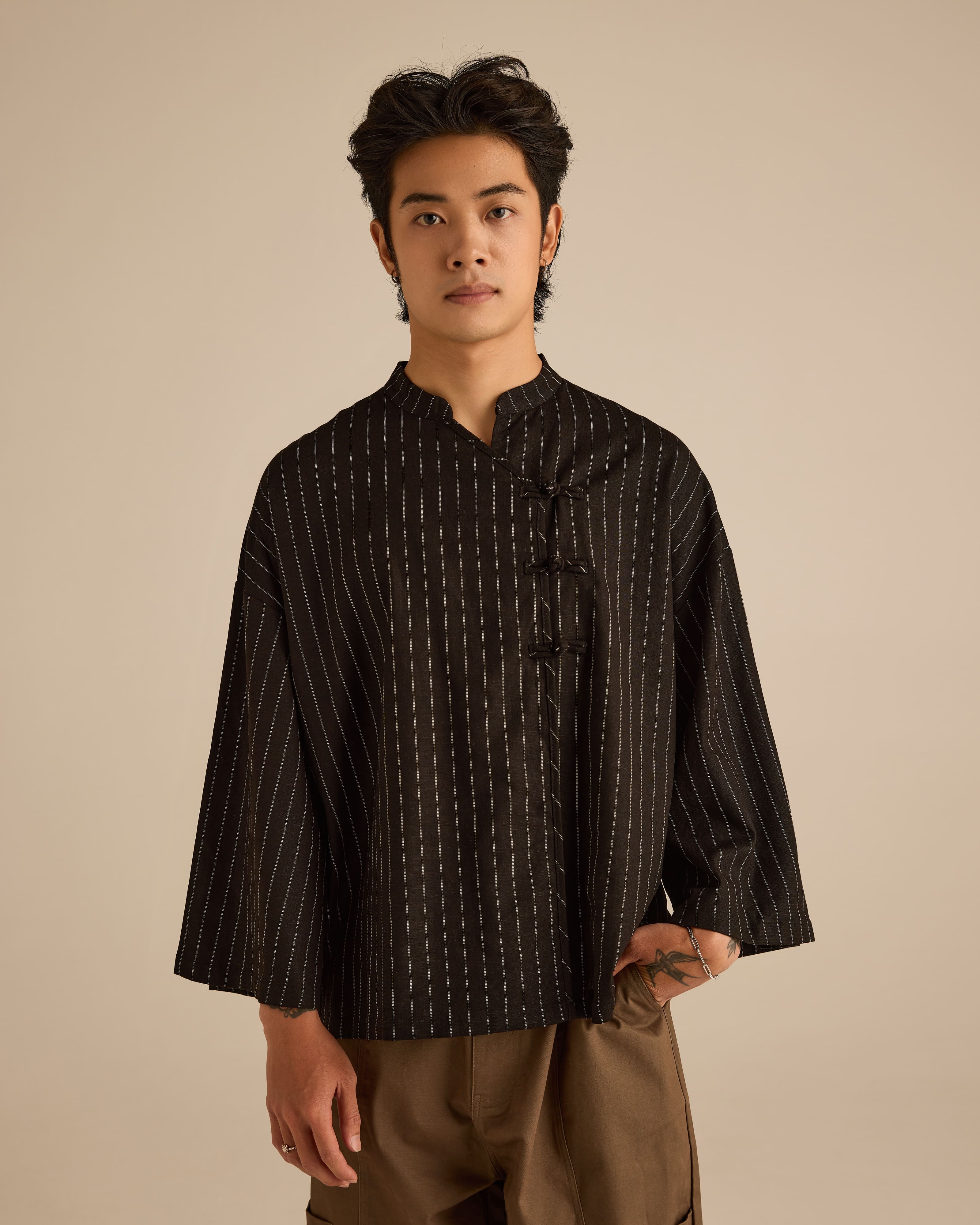 Nadra Black Stripe Boxy Top