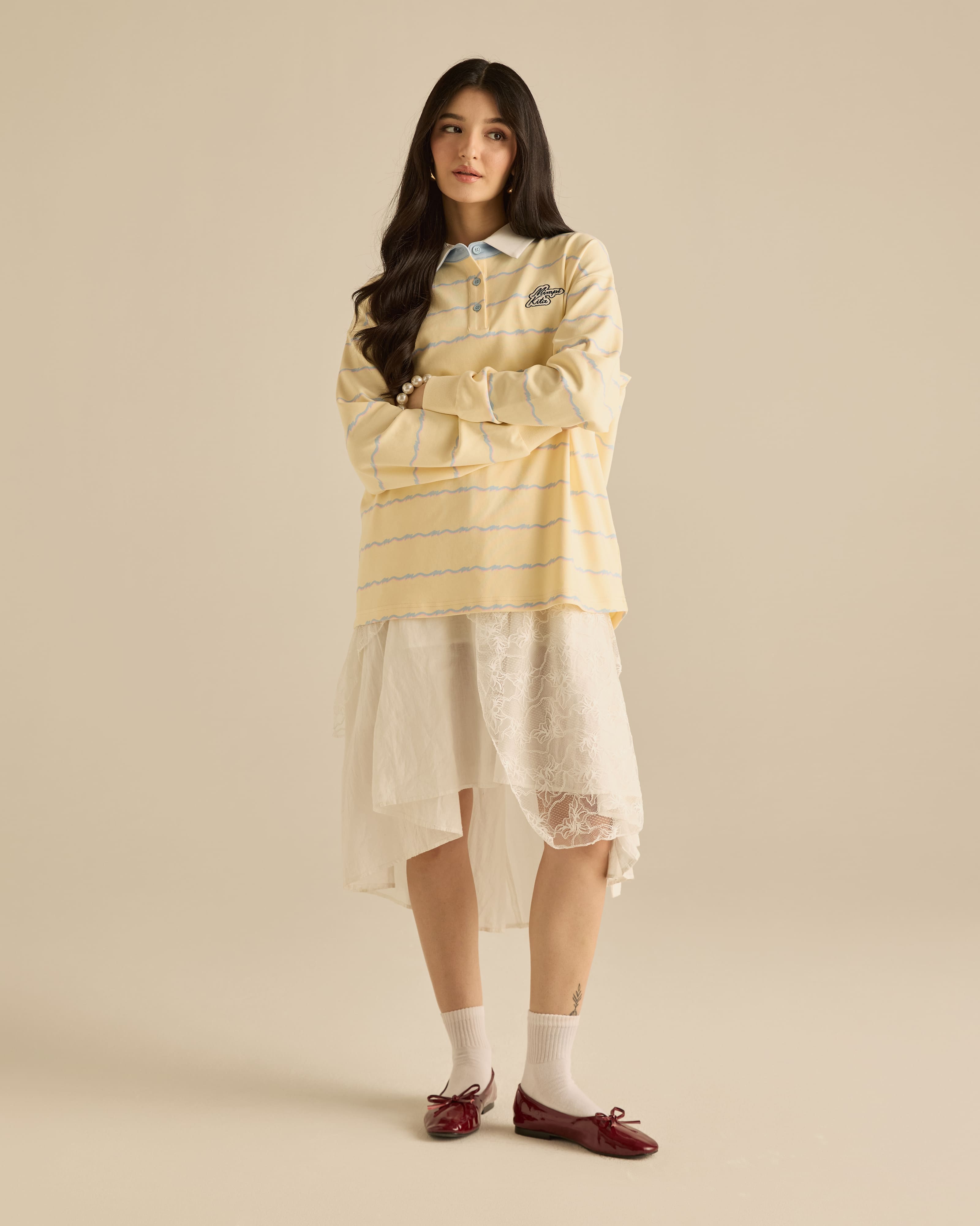 Josie Yellow Collared Striped Top