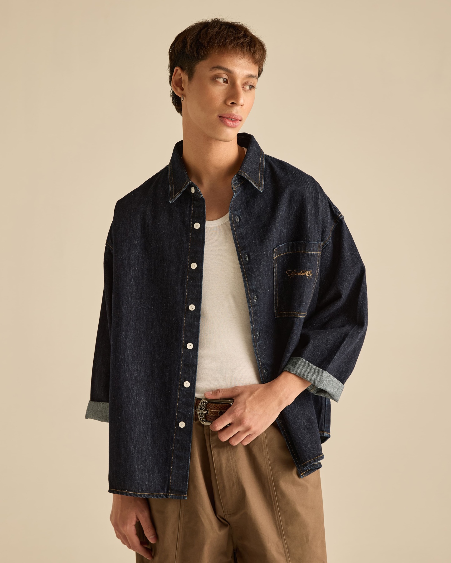 Denim Signature Double Stitched Shirt