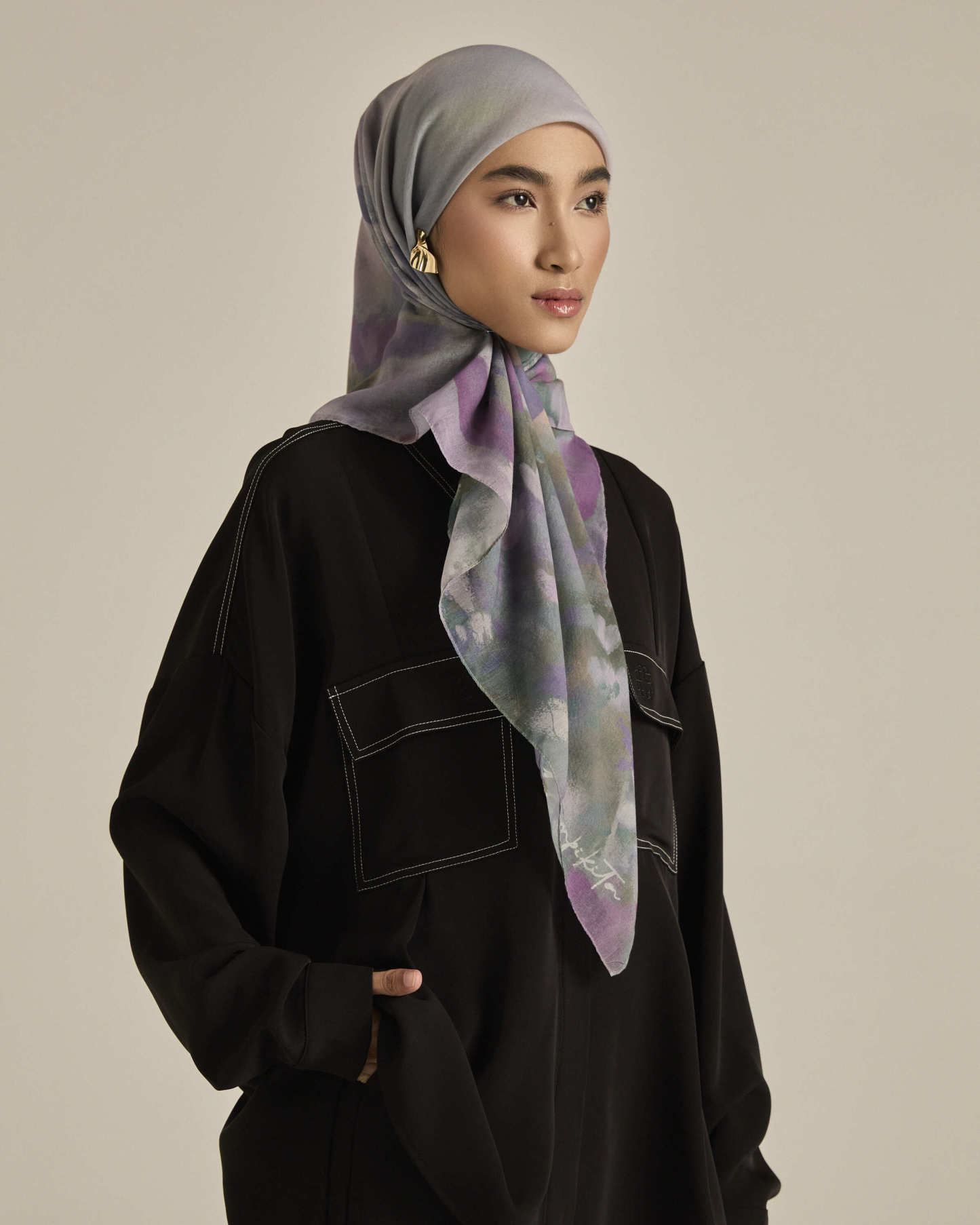 Ethereal Lavender Square Voile Scarf