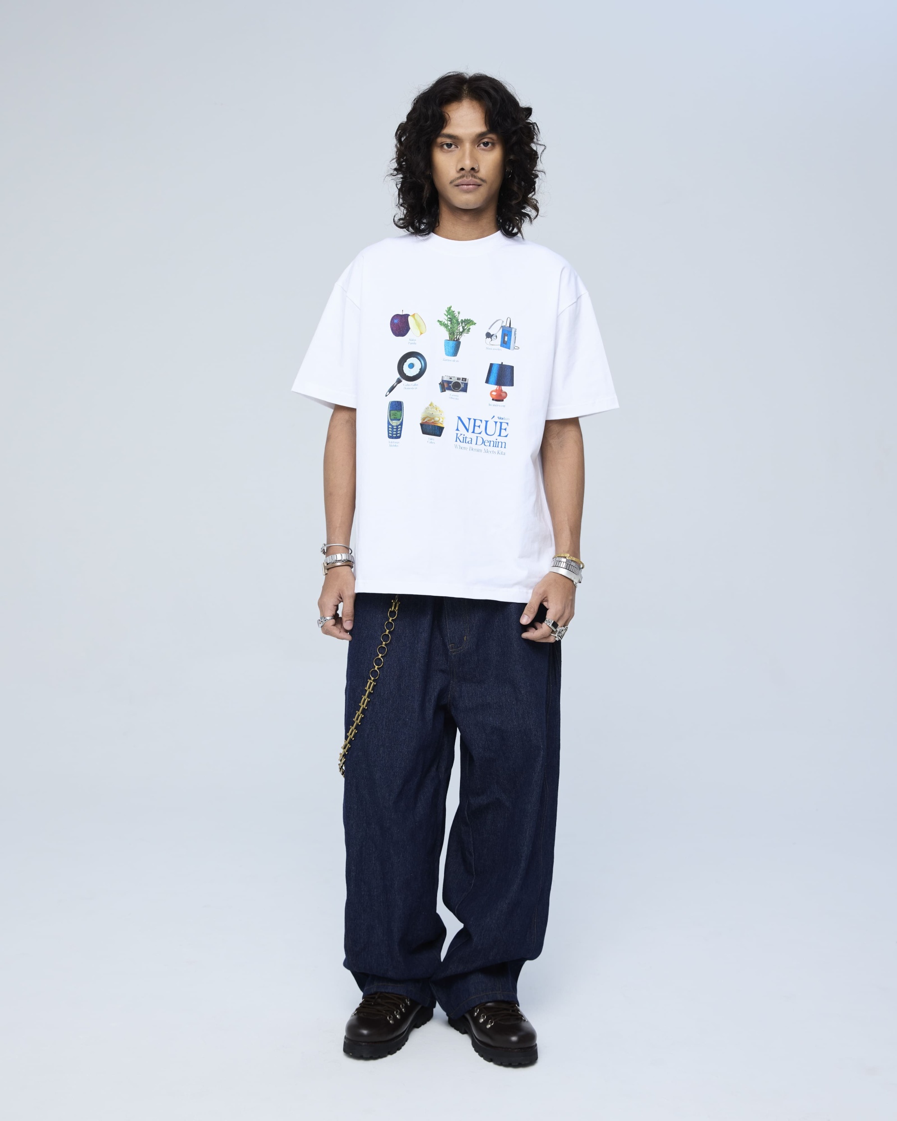 White Kita Denim Graphic T-Shirt