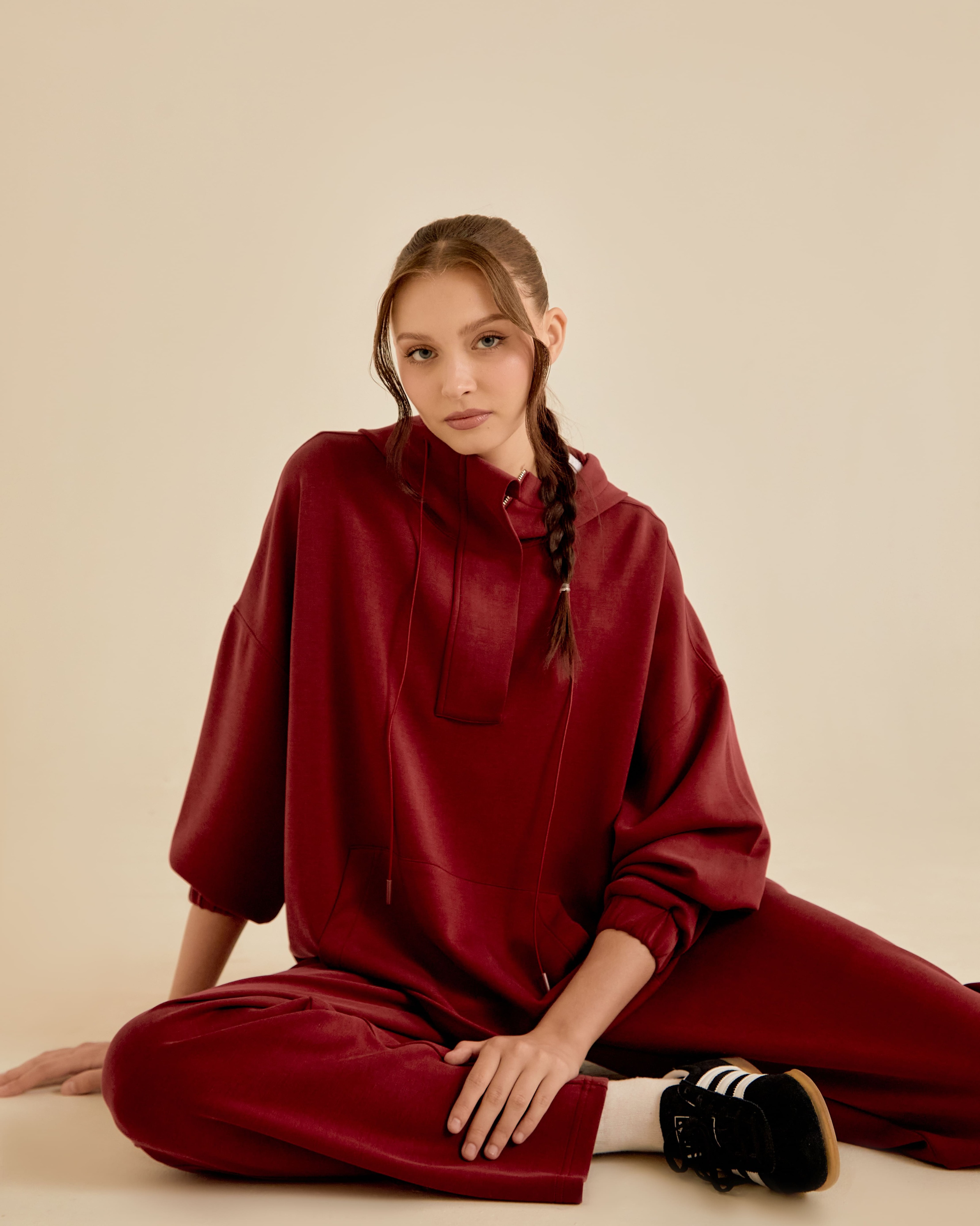 Neena Maroon Hoodie Jumper