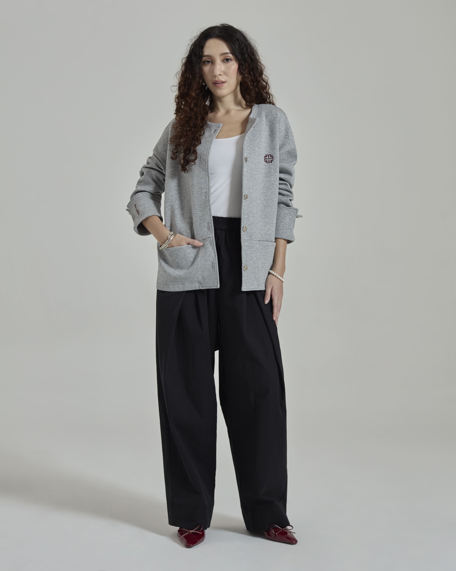 Donna Grey Monogram Structured Jacket
