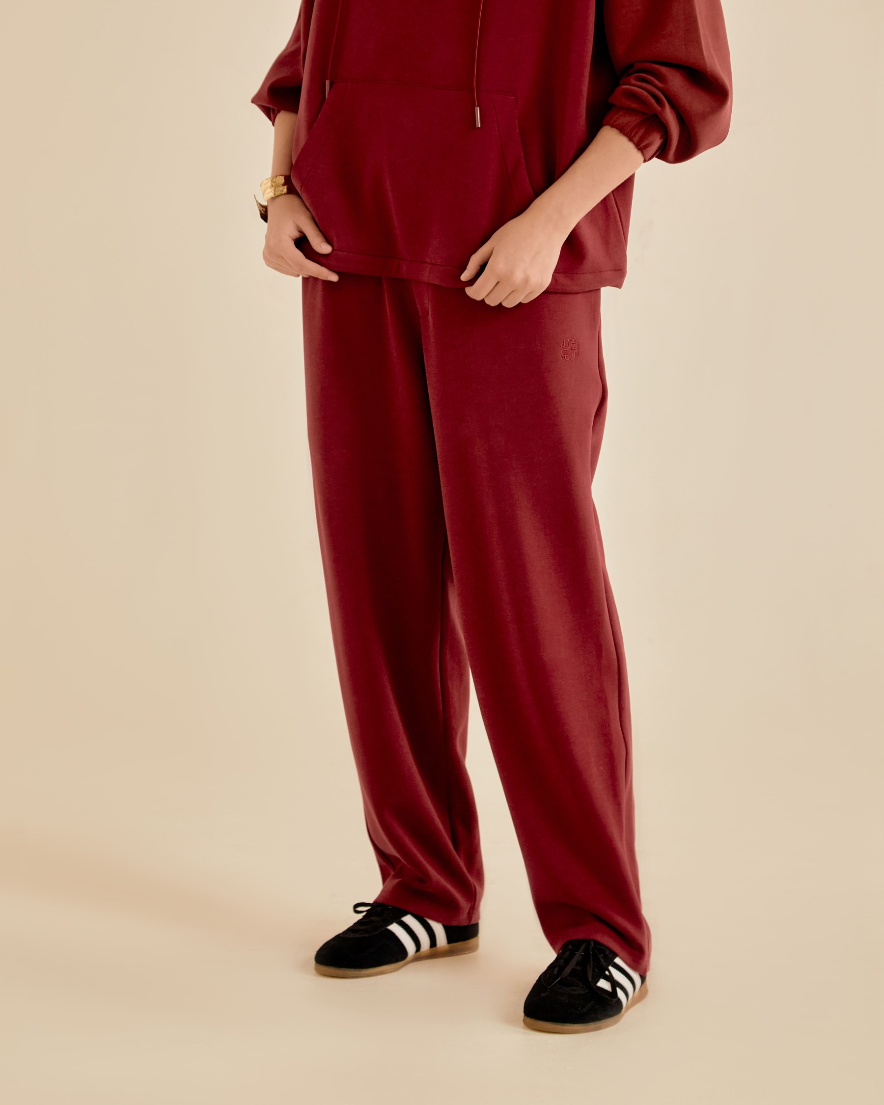 Jara Maroon Tapered Pants