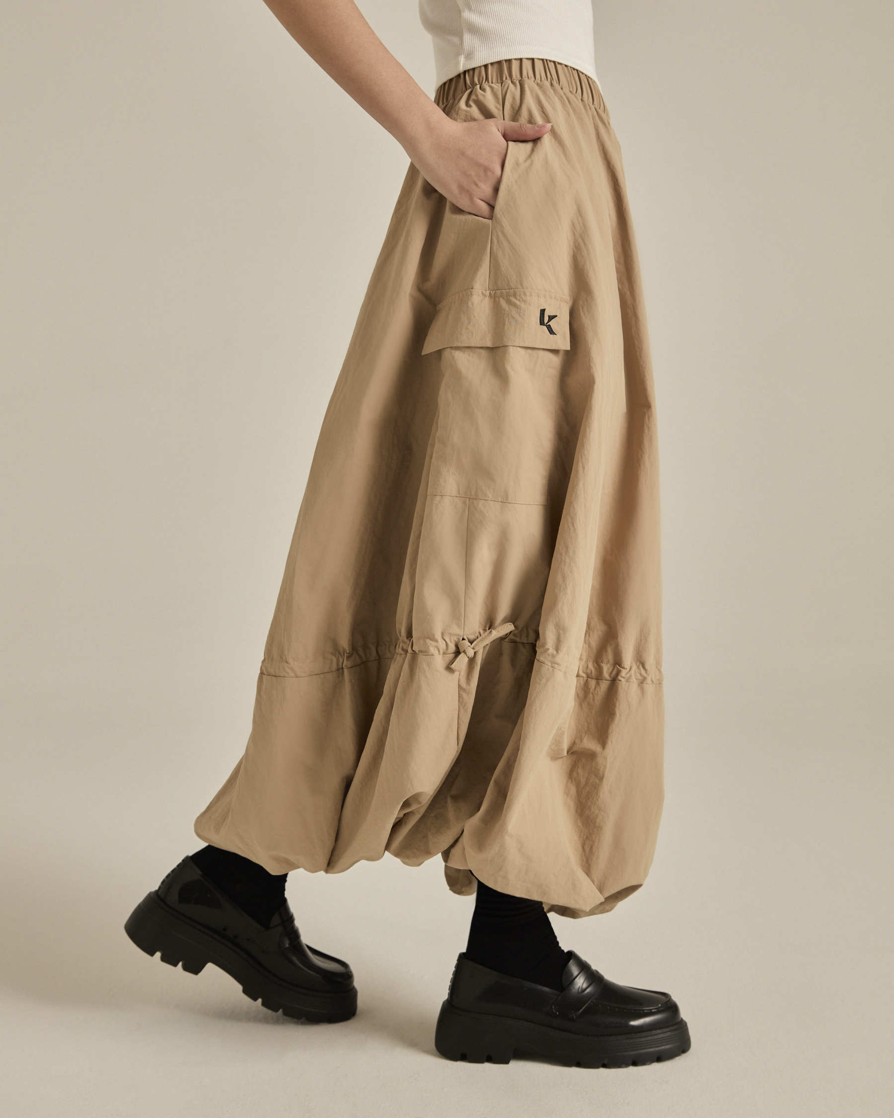 Khaki Balloon Skirt