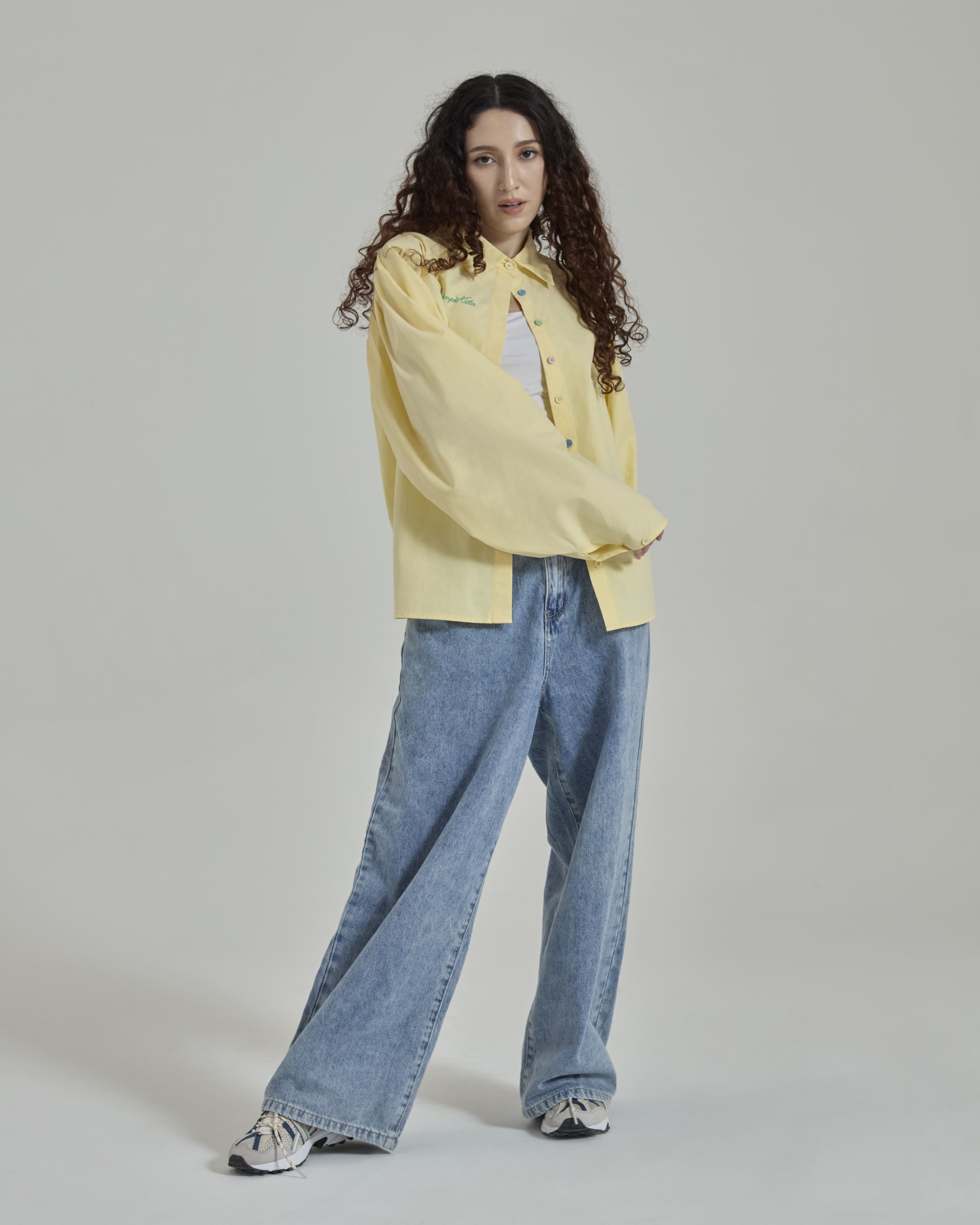 Emily Butter Yellow Solid Puff Sleeves Shirt