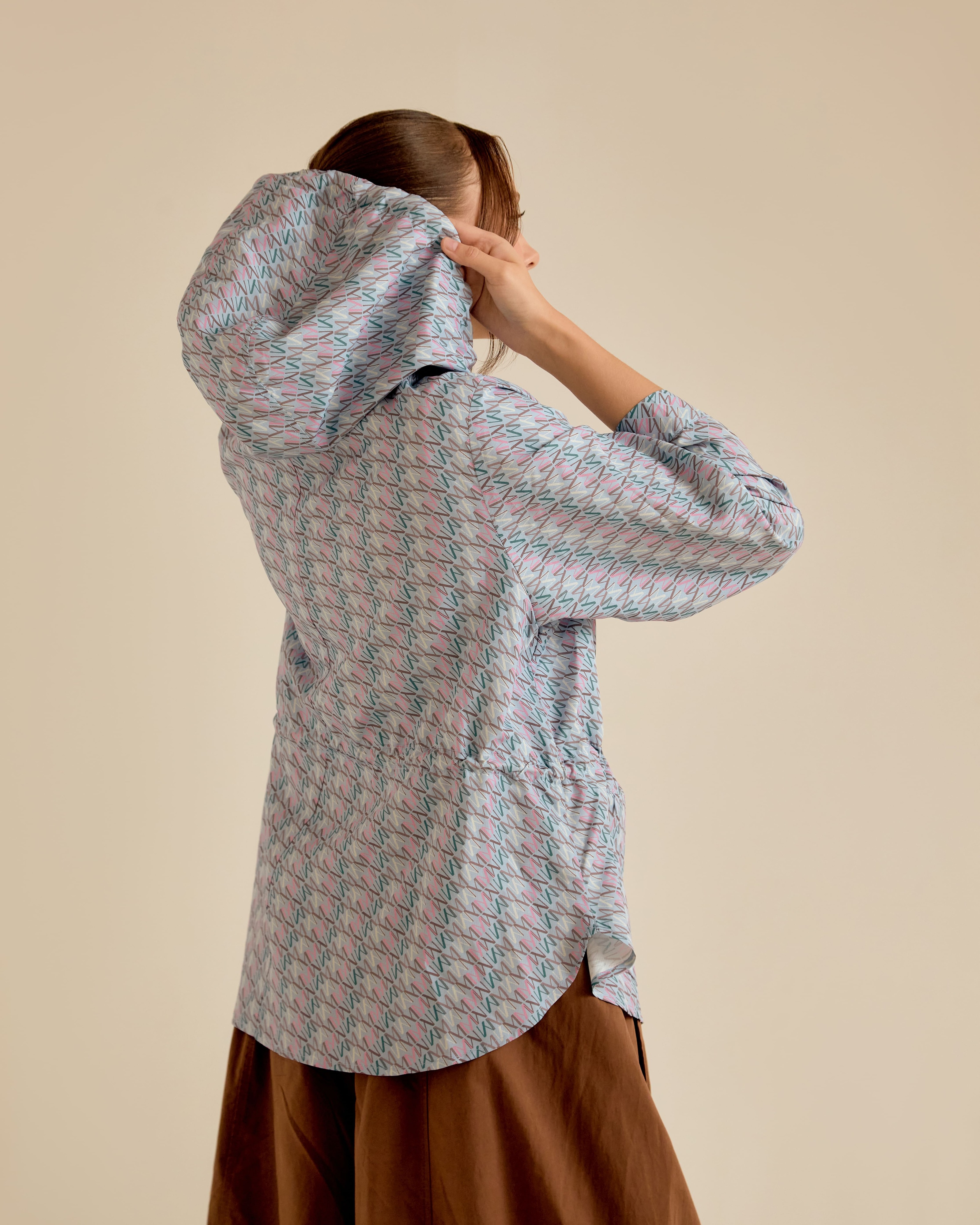 Misha Blue Printed Parka Jacket