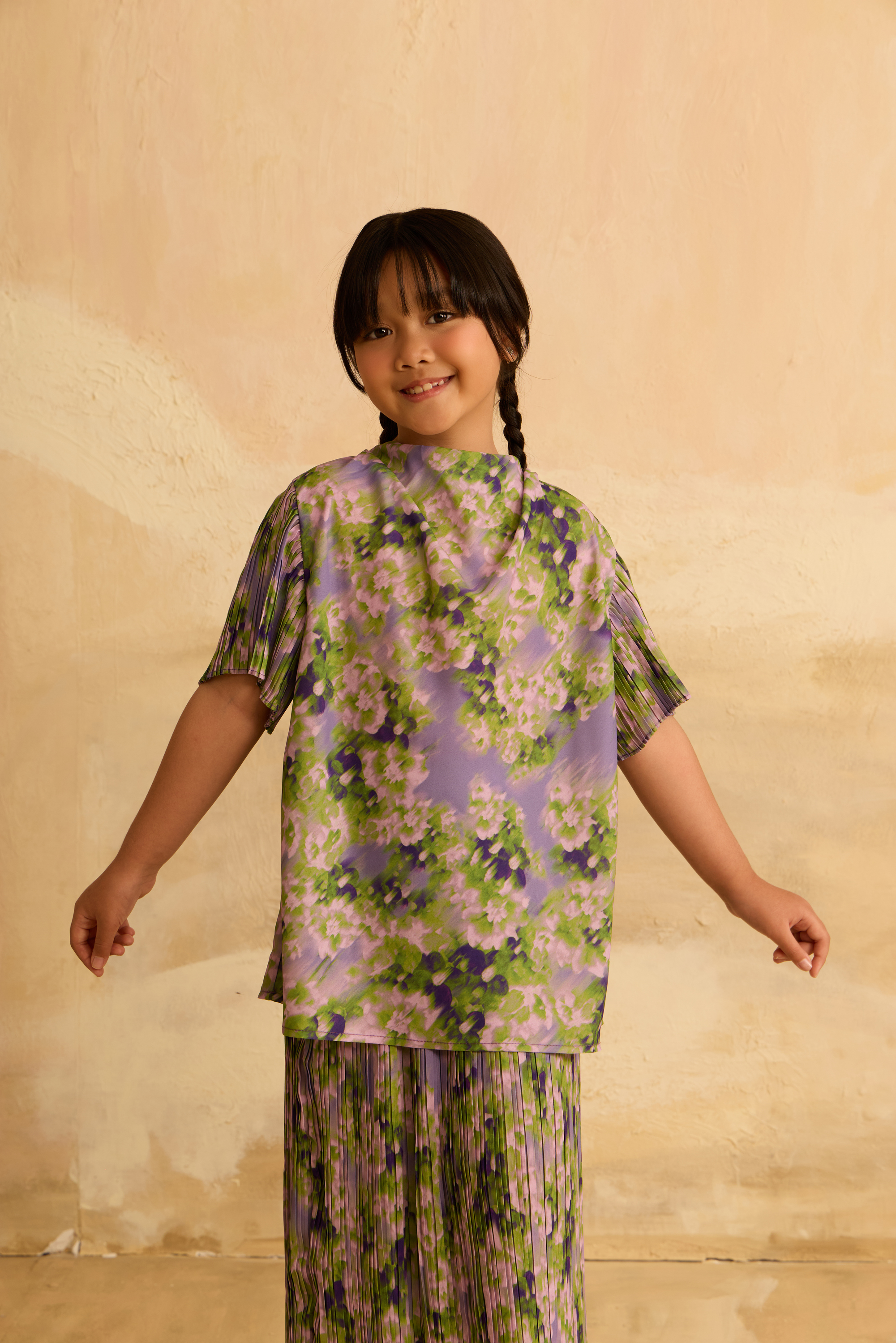 Mini Juwita Purple Draped Kurung