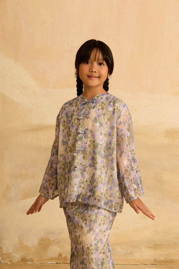 Mini Inara Purple Flora Kurung