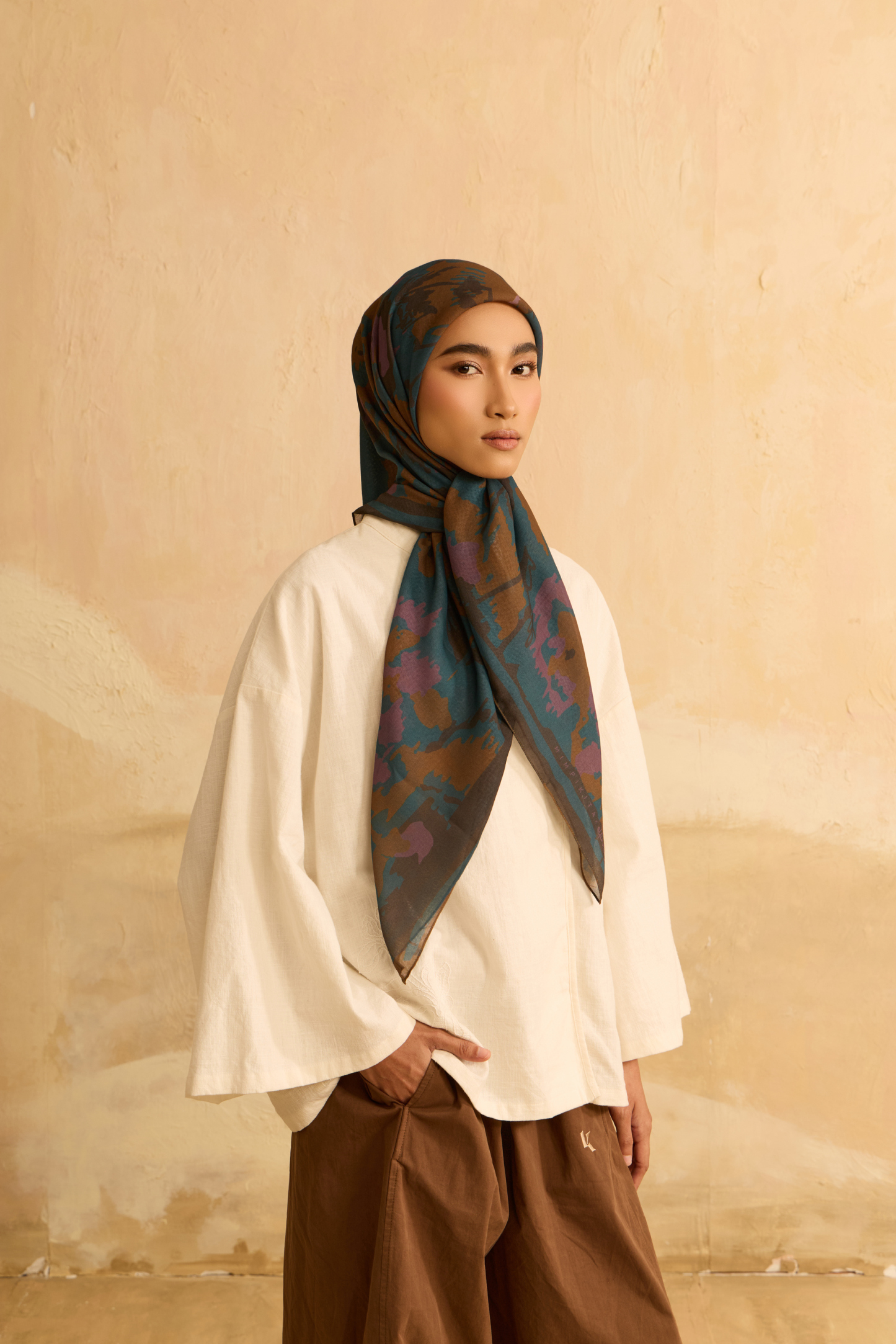 Mimpikita X Elfira Loy Frida Teal Square Voile Scarf